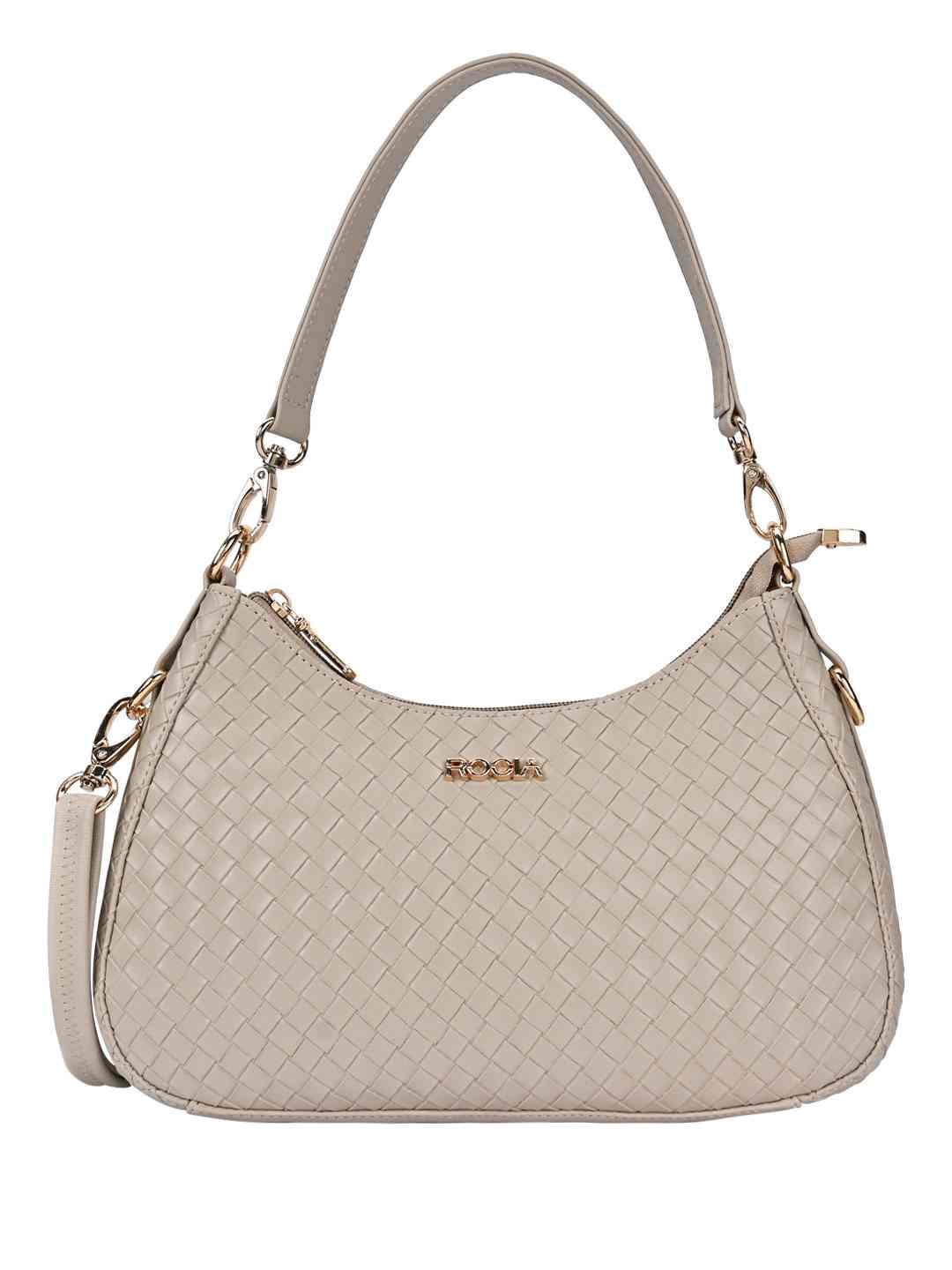 Rocia By Regal Beige Women Woven Shoulder Bag