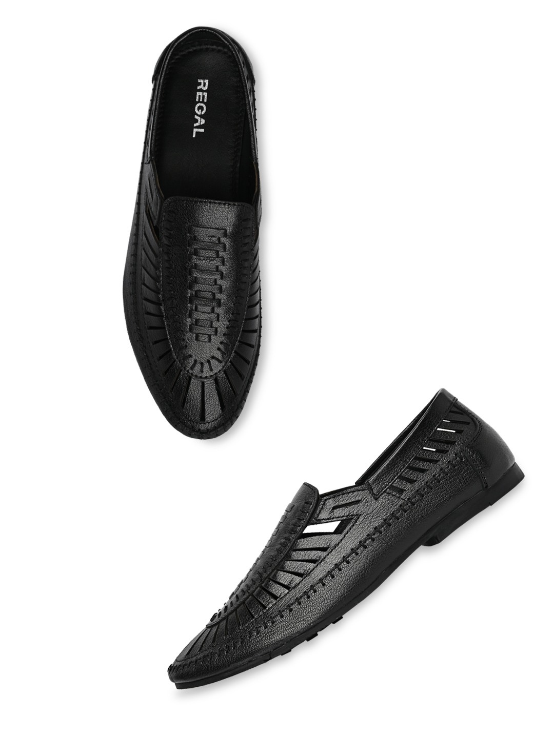 Regal Black Men Ethnic Mojari Sandals