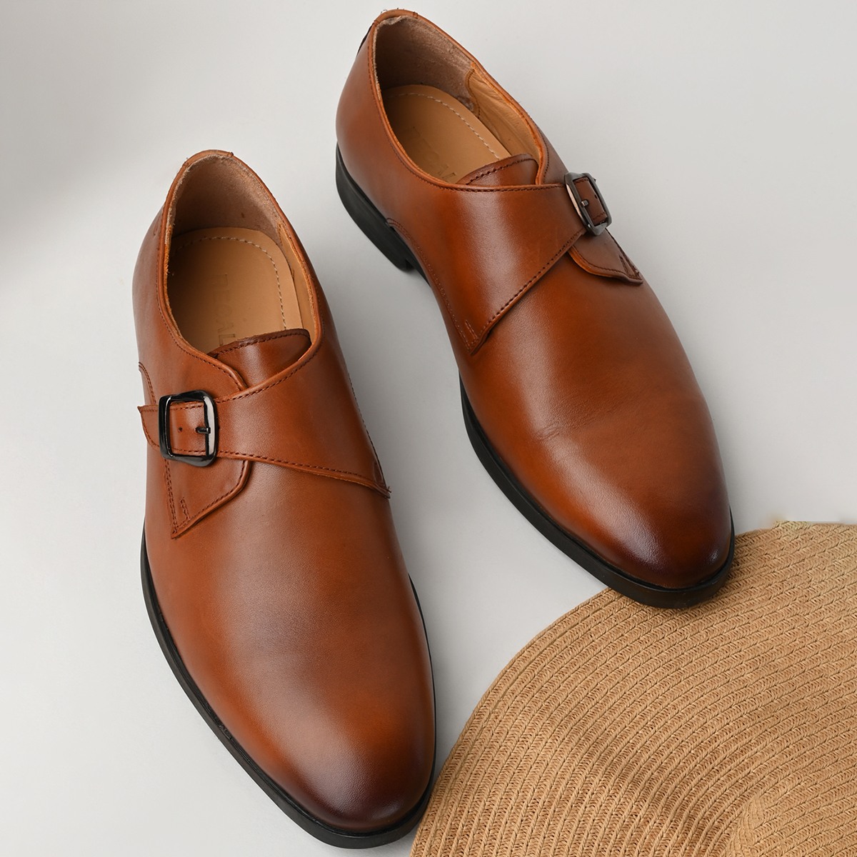 Regal Tan Men Leather Single Monks