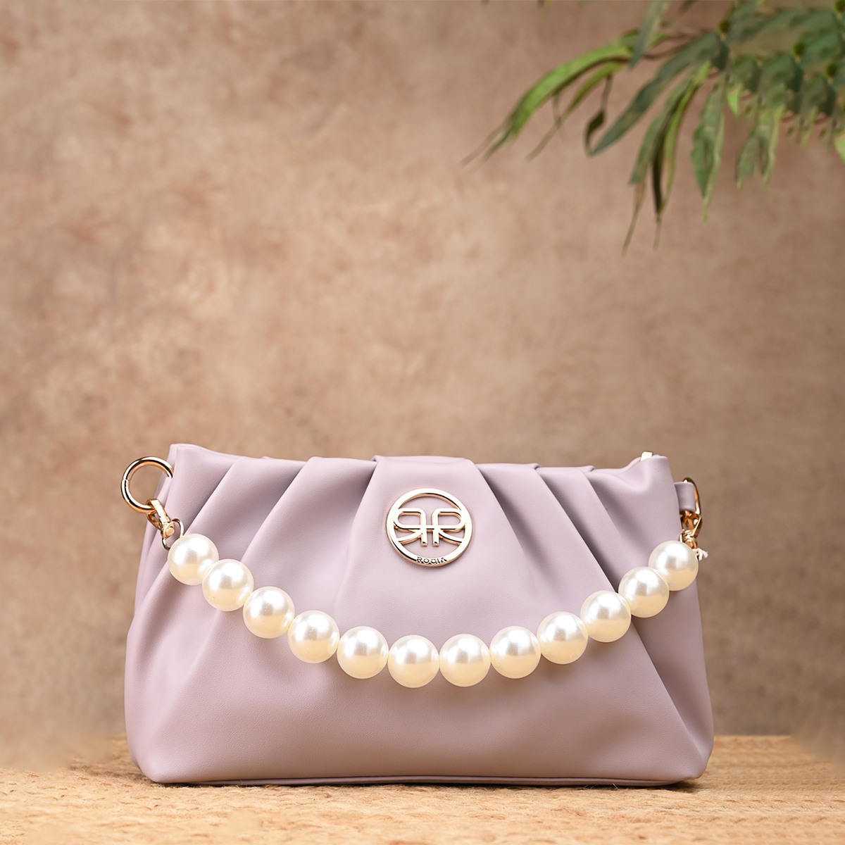 Rocia By Regal Lilac Women Pearl Handle Bag