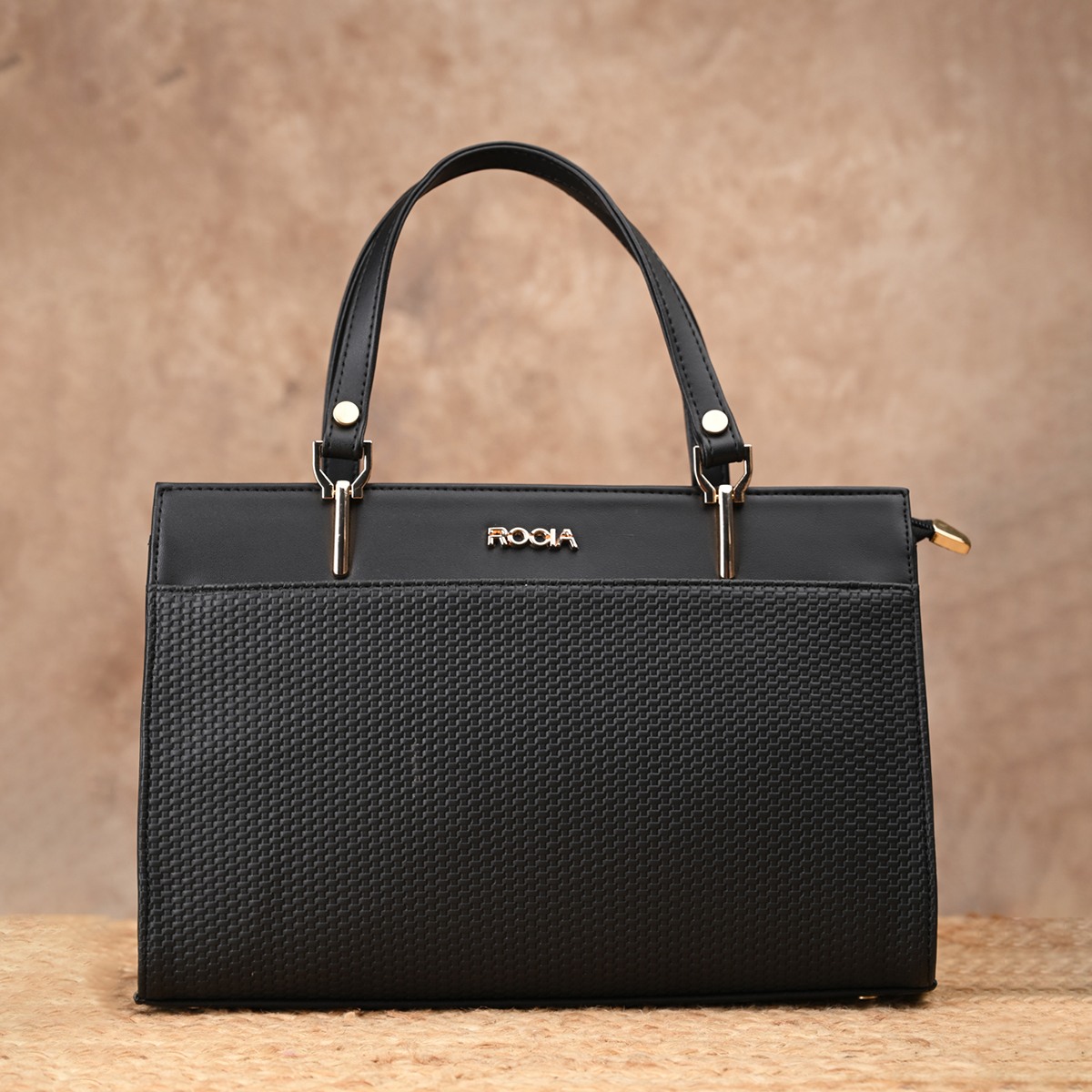 Rocia By Regal Black Women Textured Handbag