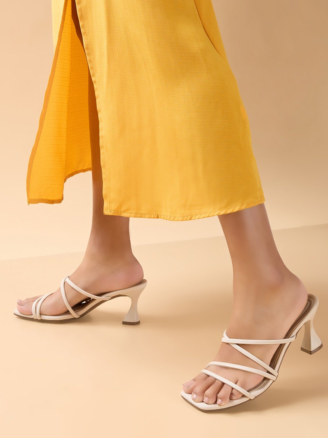 Rocia By Regal Cream Women Strappy Classic Stilettos