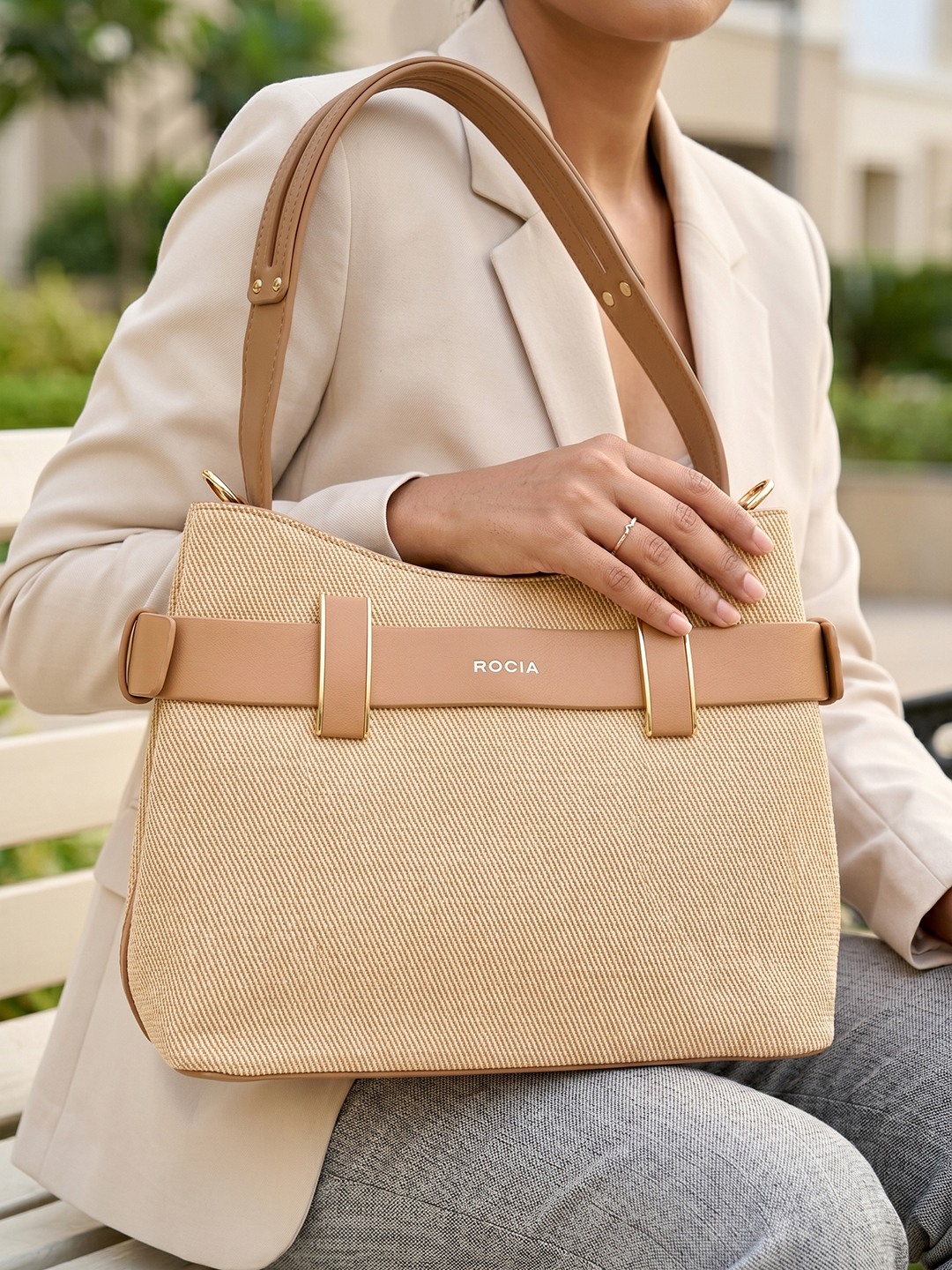 Rocia By Regal Khaki Women Perfect Day Bag