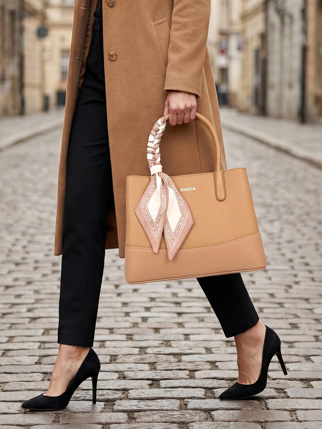 Rocia By Regal Khaki Women Casual Day Bag Styled W/Scarf