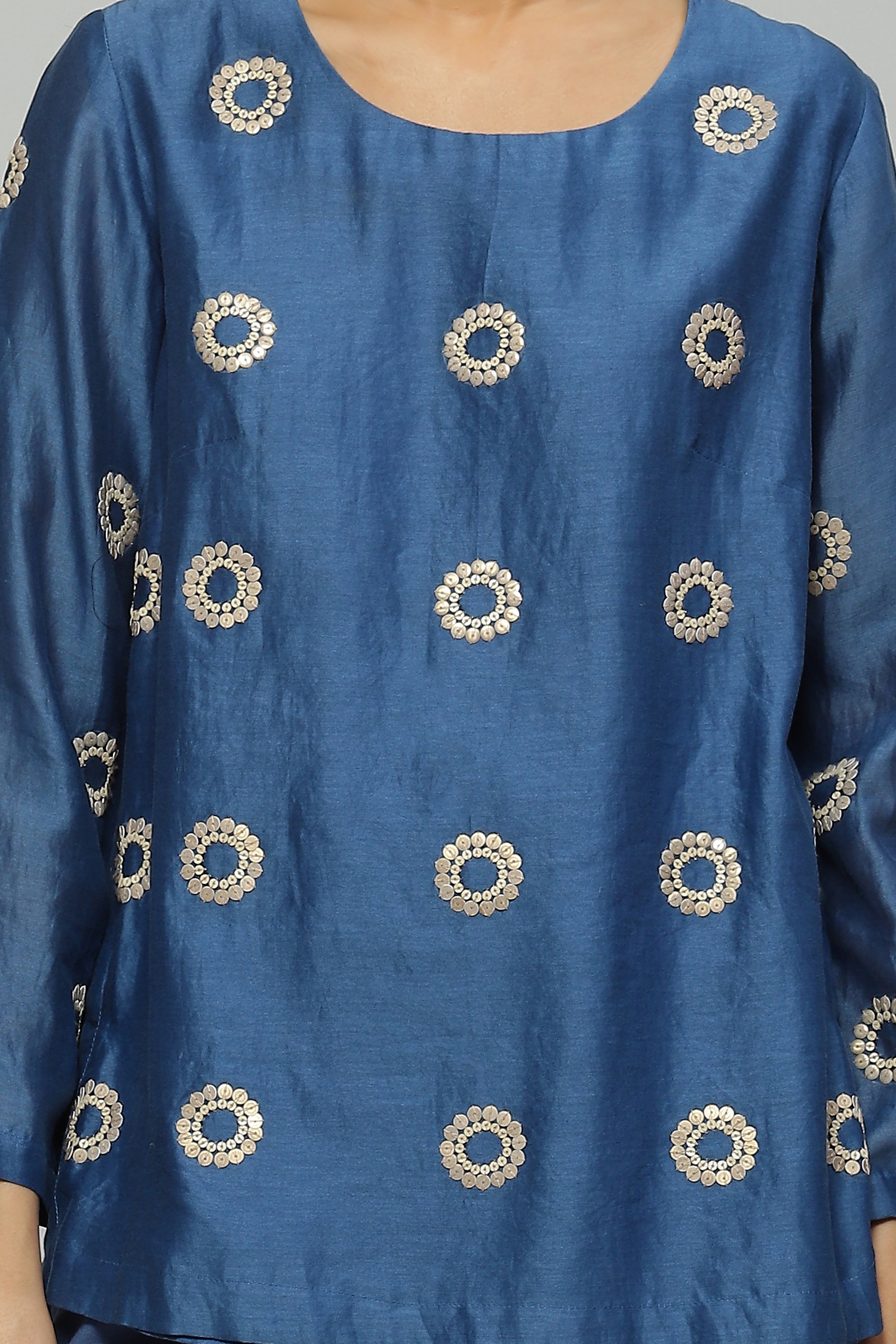 Silk Cotton Sequinned Top