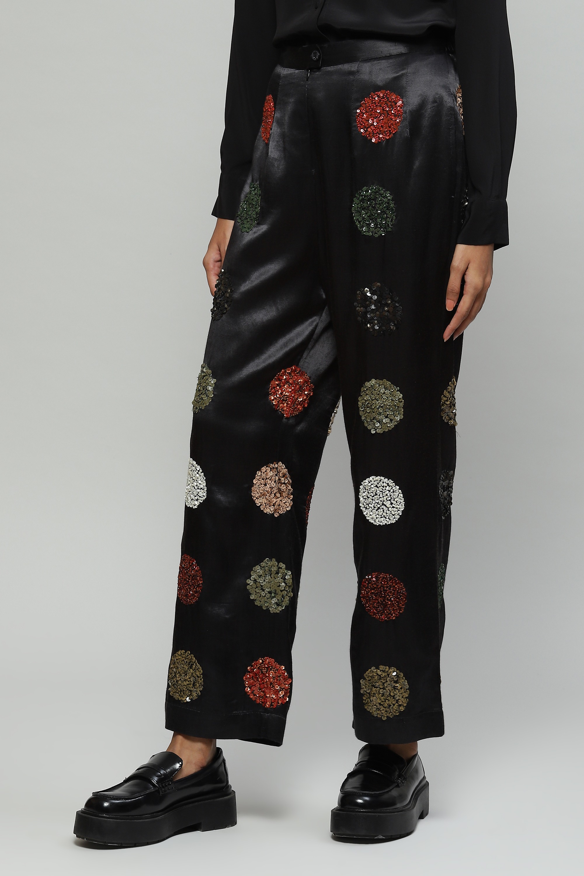 Multi Sequined Black Pant