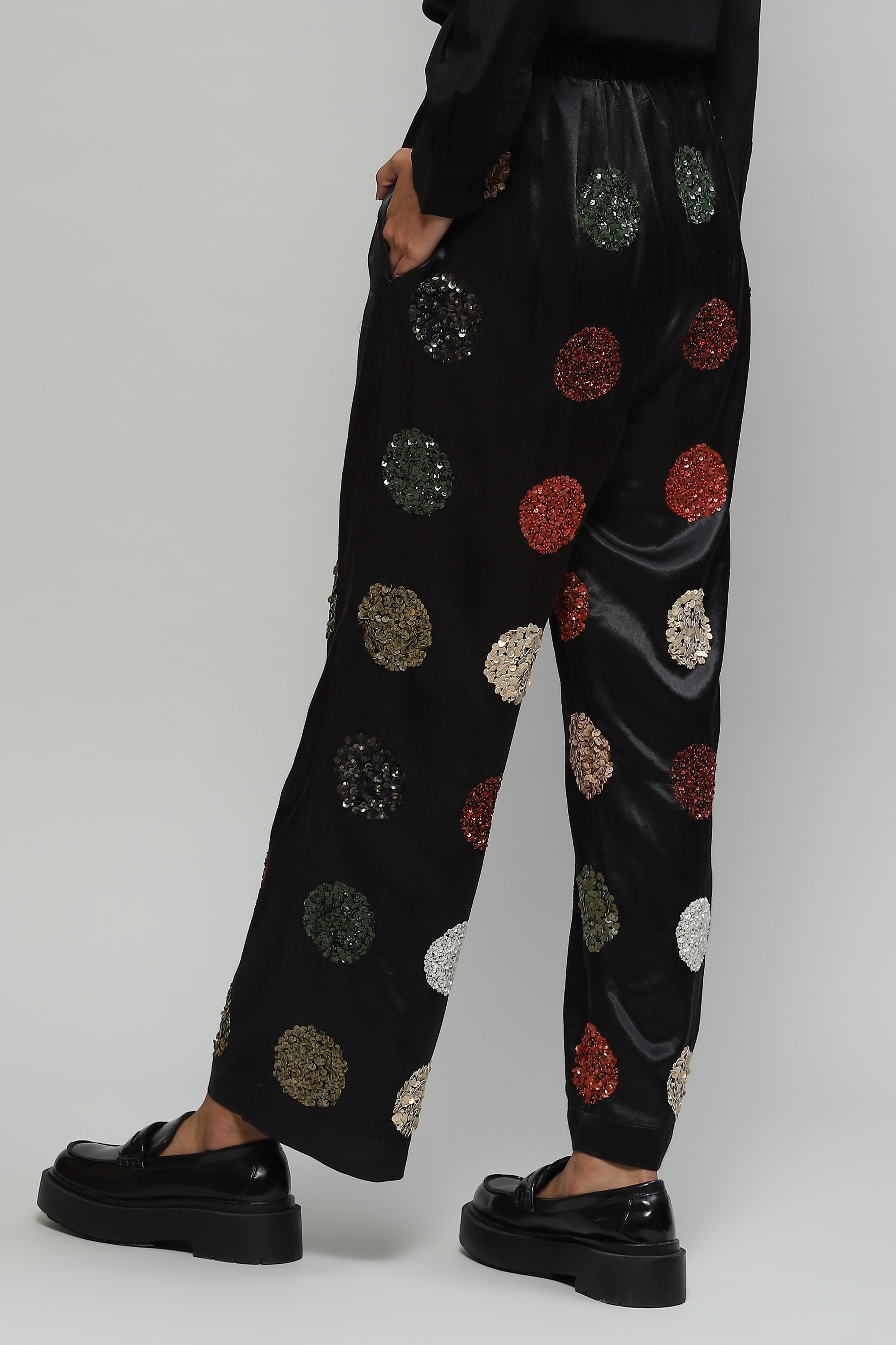 Multi Sequined Black Pant