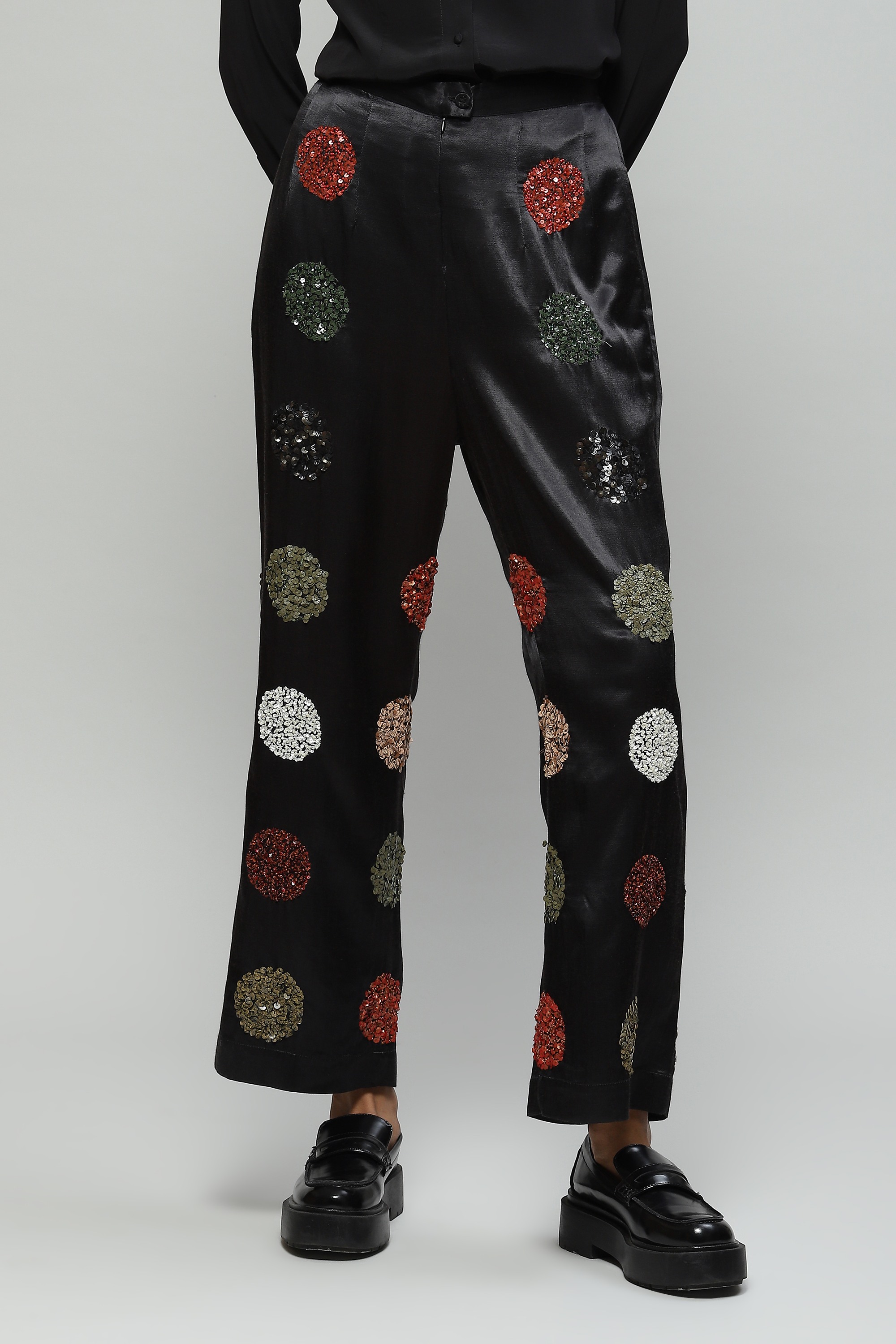 Multi Sequined Black Pant