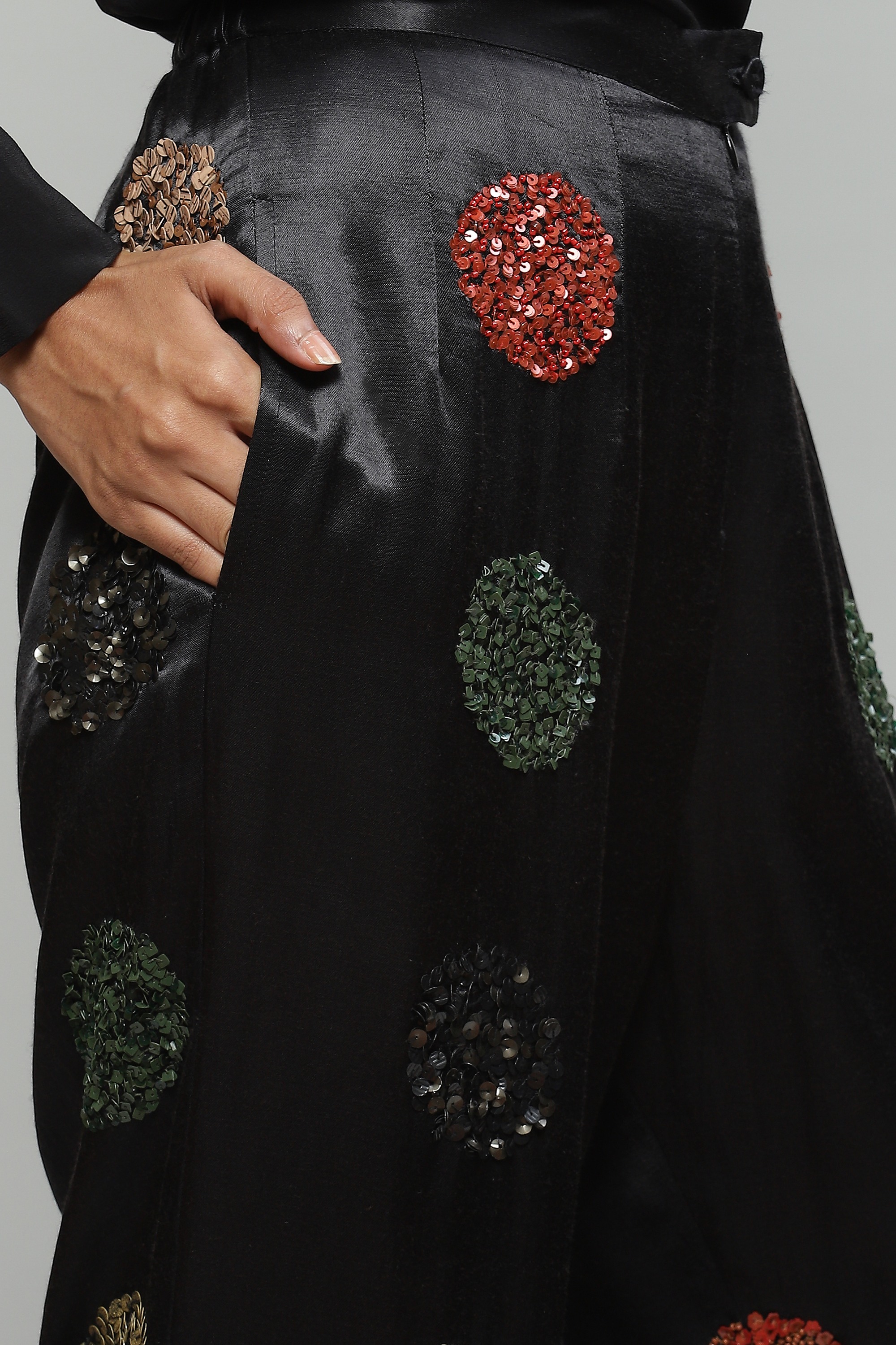 Multi Sequined Black Pant