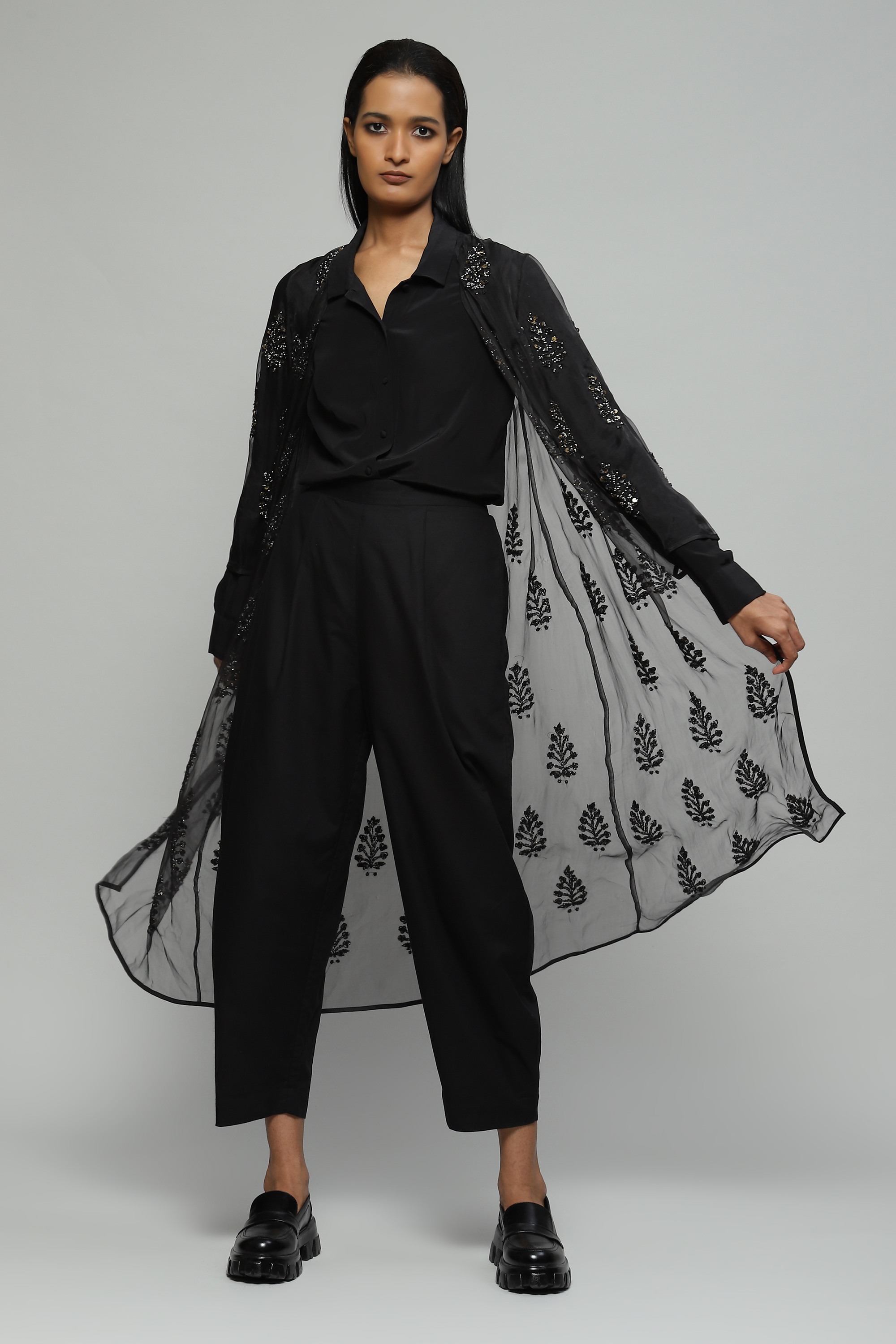 Sequinned Silk Organza Jacket