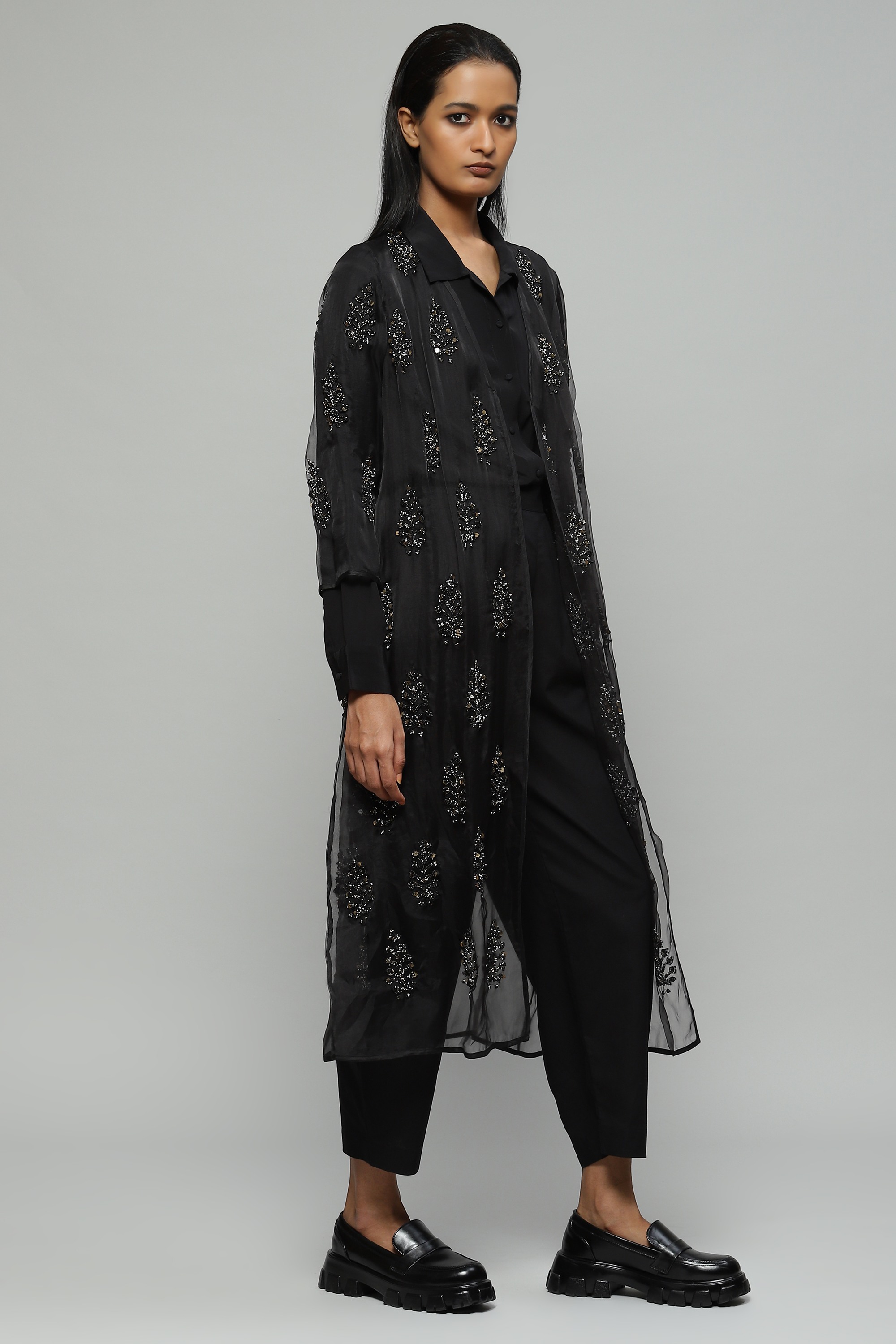 Sequinned Silk Organza Jacket