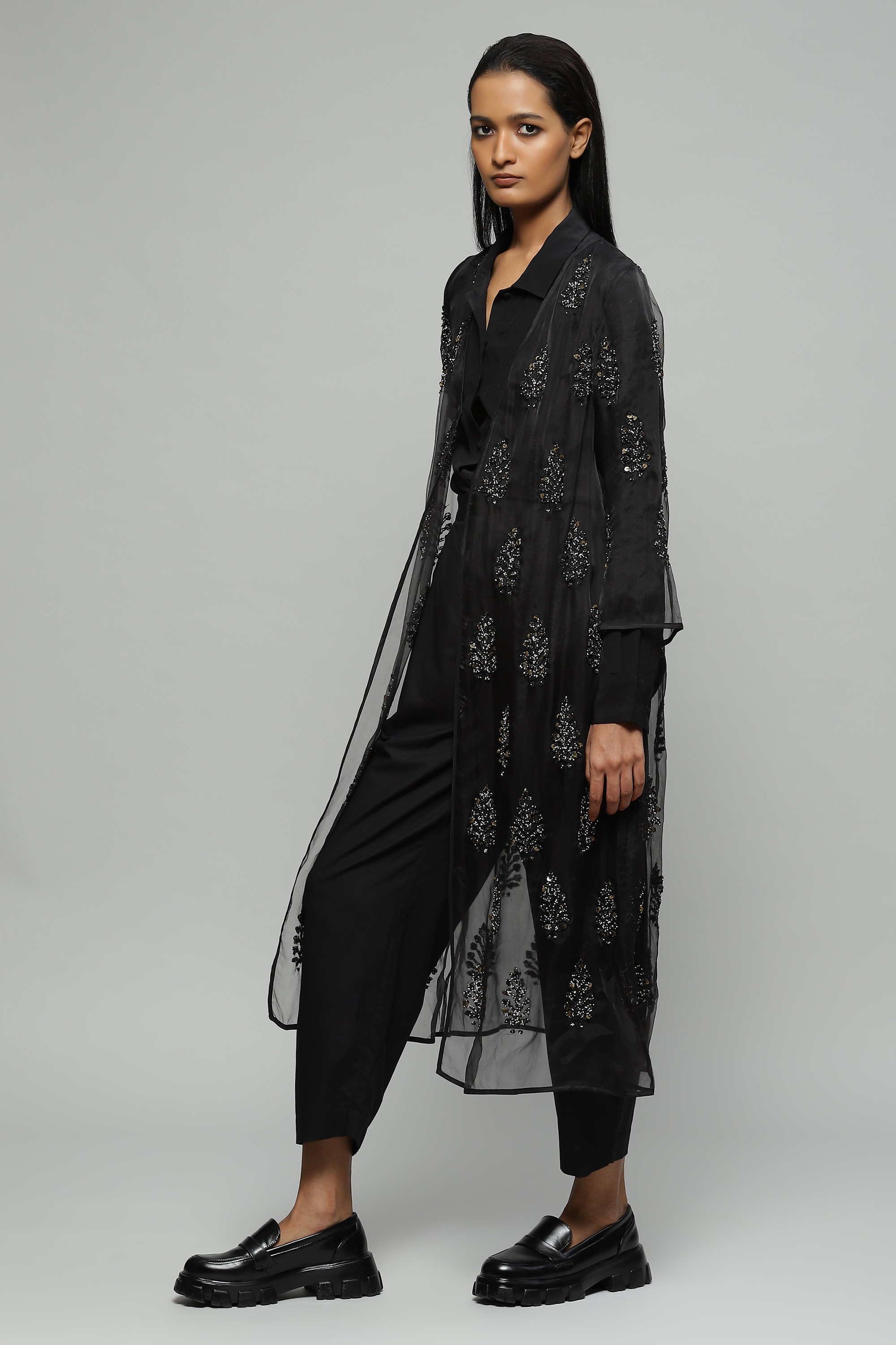 Sequinned Silk Organza Jacket