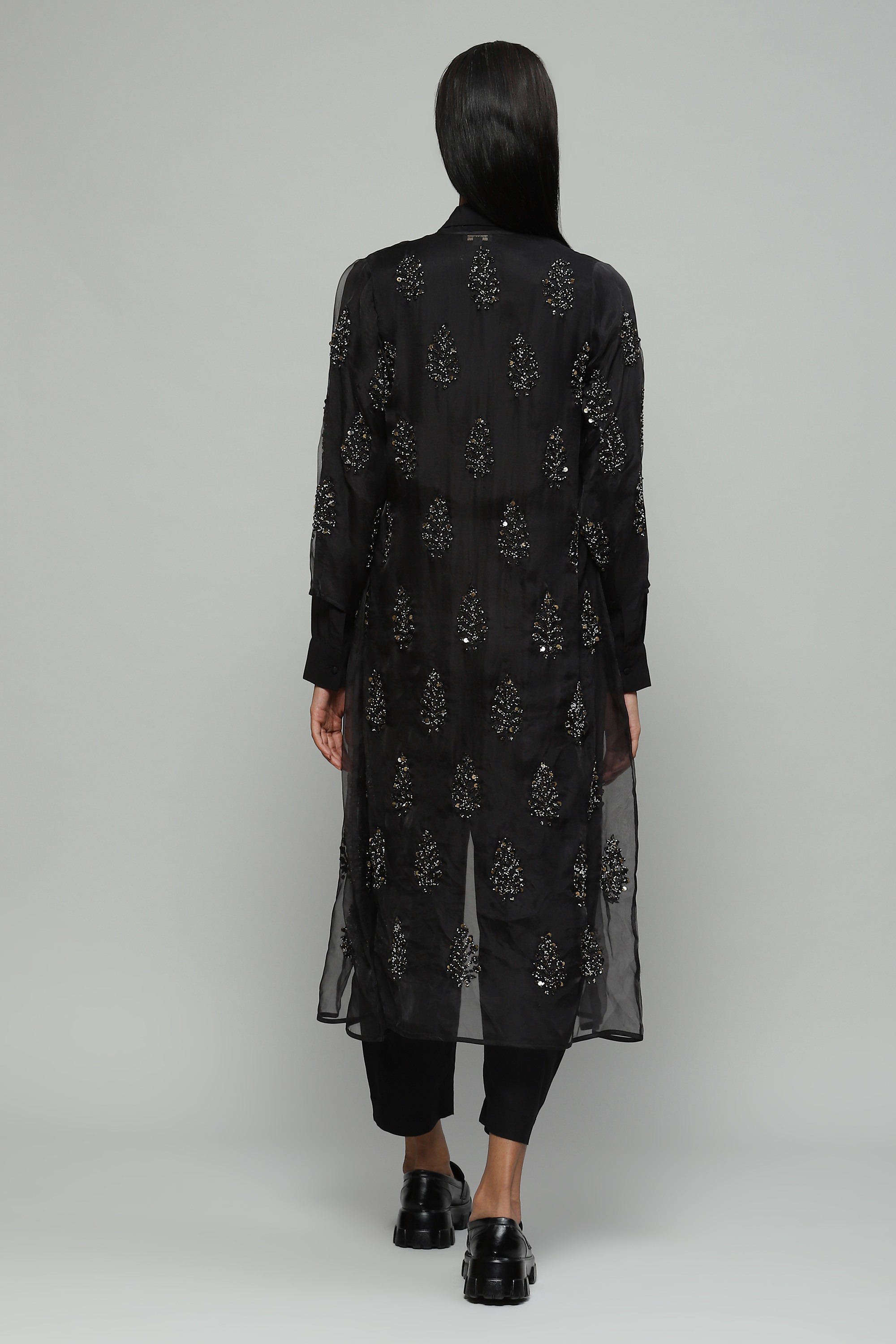 Sequinned Silk Organza Jacket