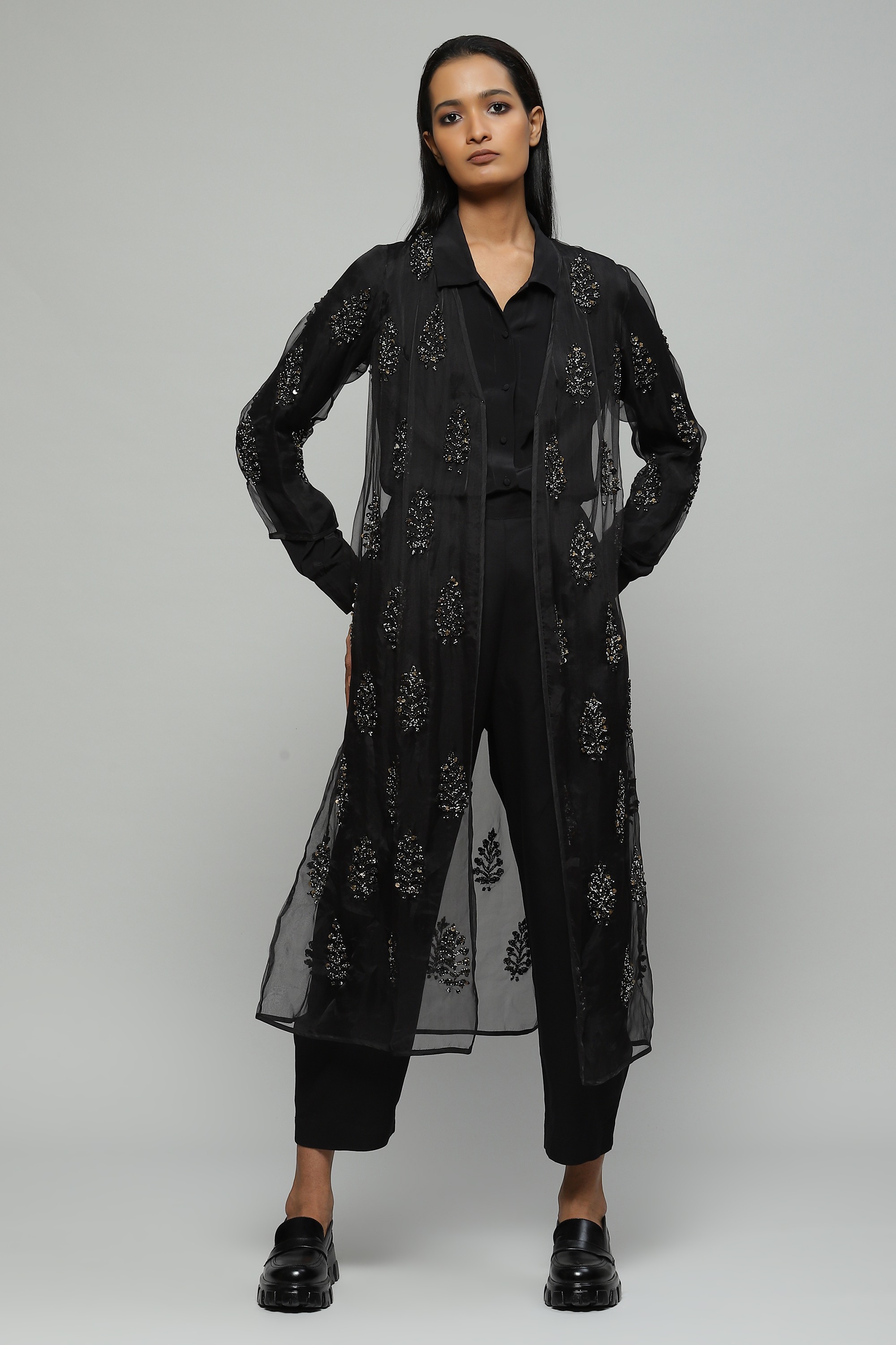 Sequinned Silk Organza Jacket