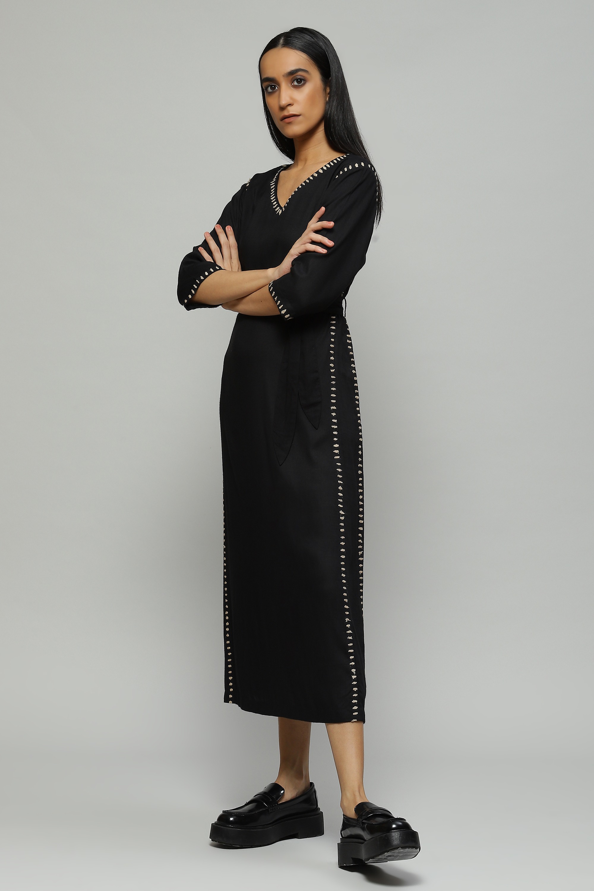 Tussar Silk Embroidered Kurta