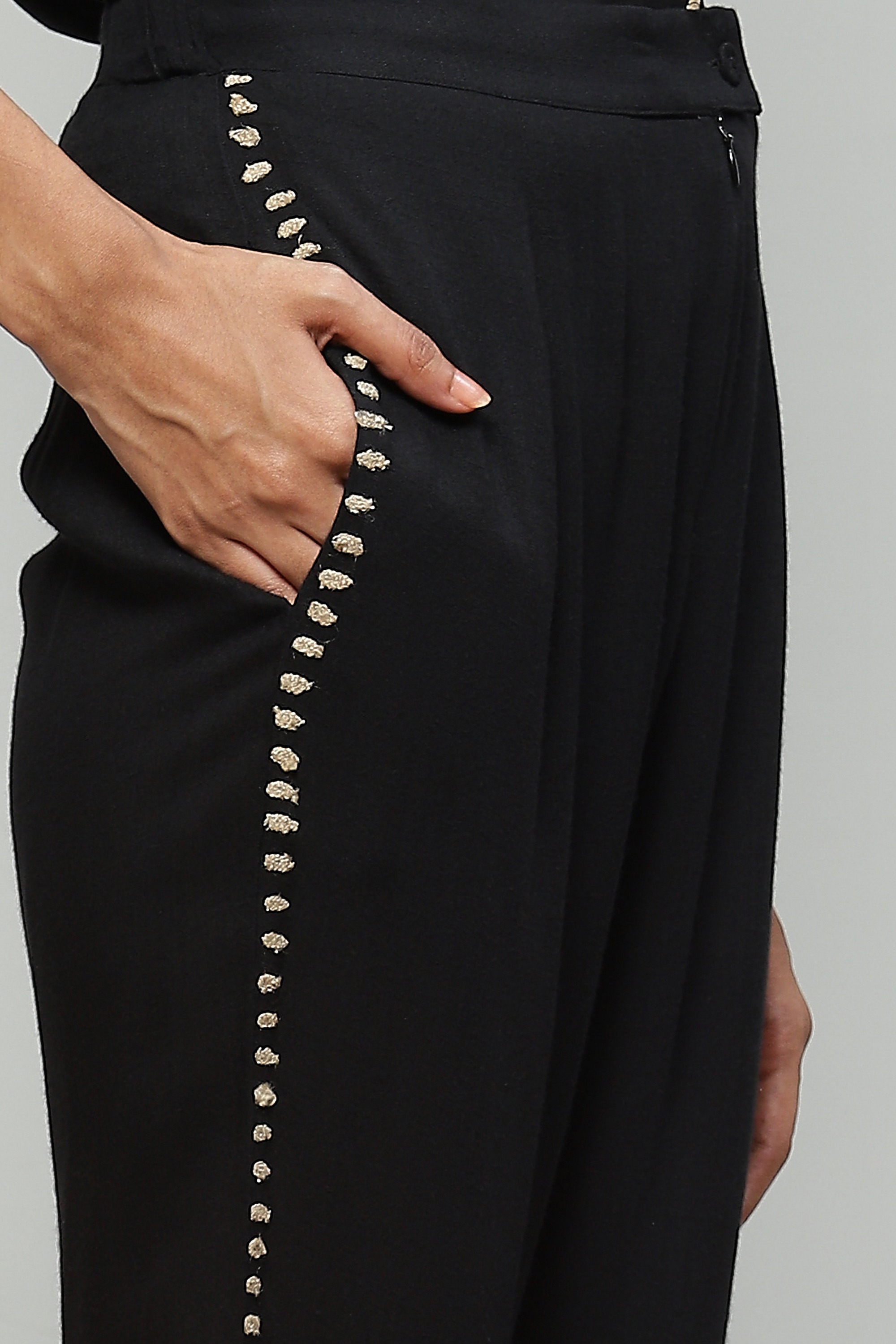 Tussar Silk Embroidered Pant