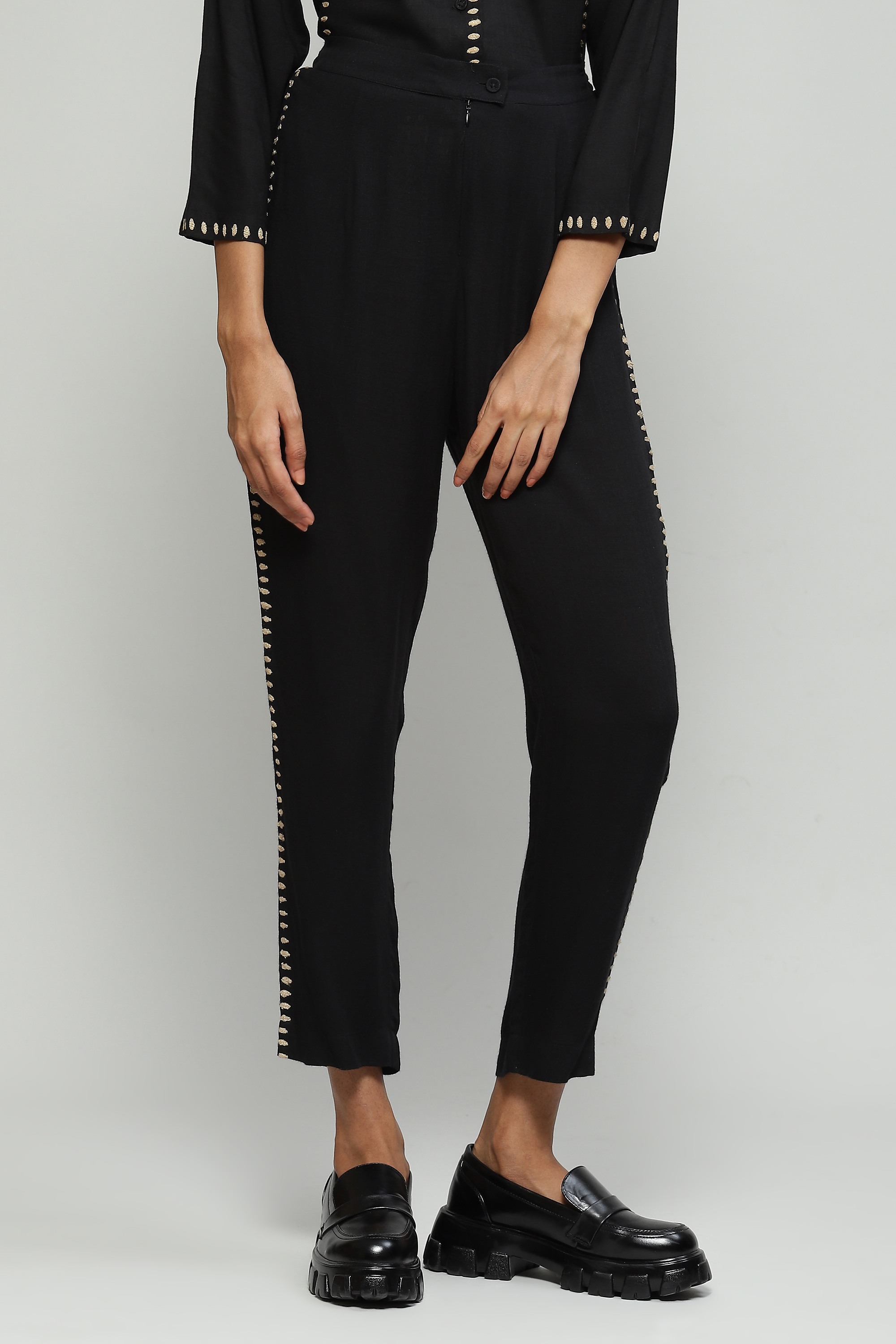 Tussar Silk Embroidered Pant