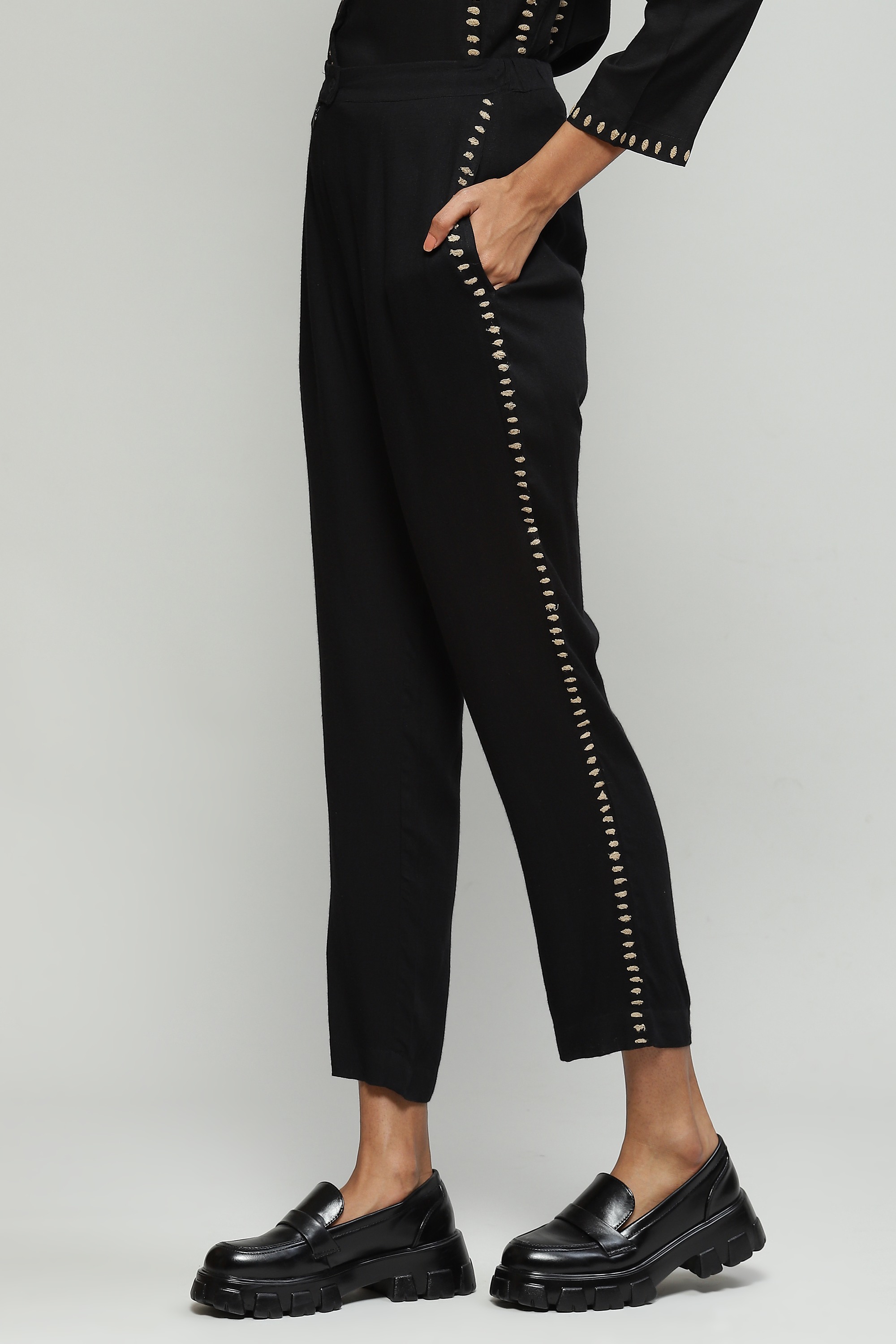 Tussar Silk Embroidered Pant