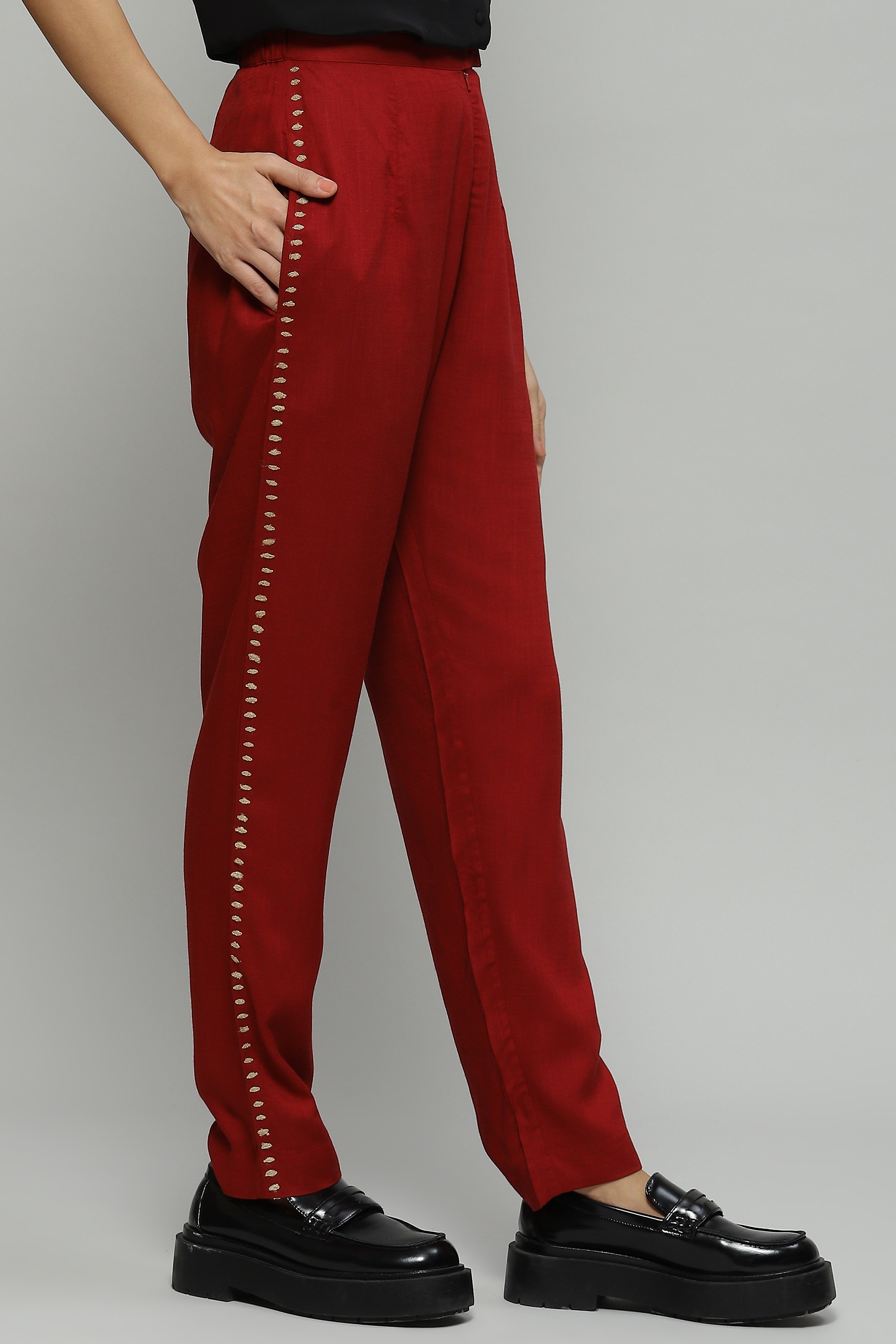 Tussar Silk Embroidered Pant