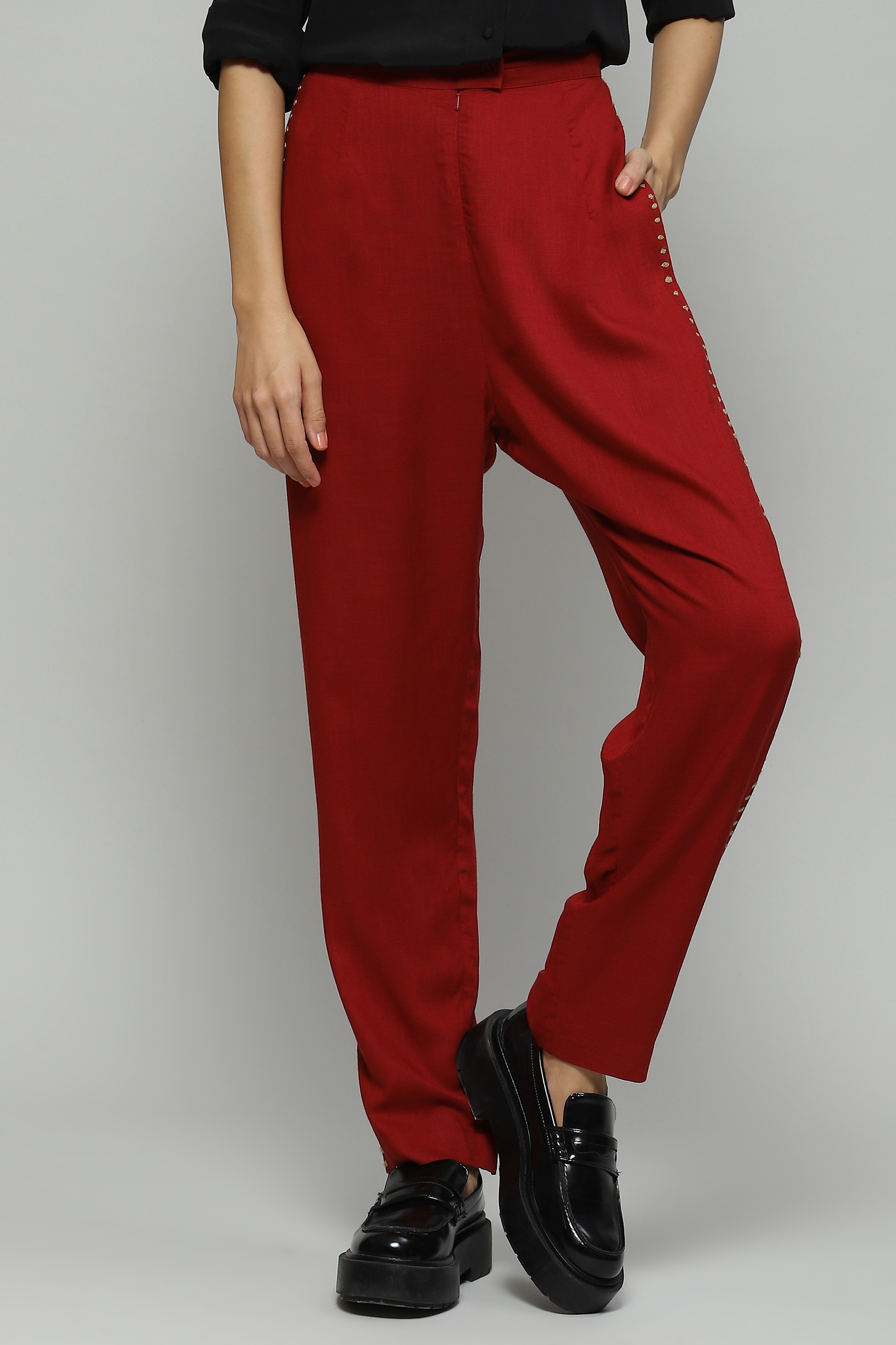 Tussar Silk Embroidered Pant