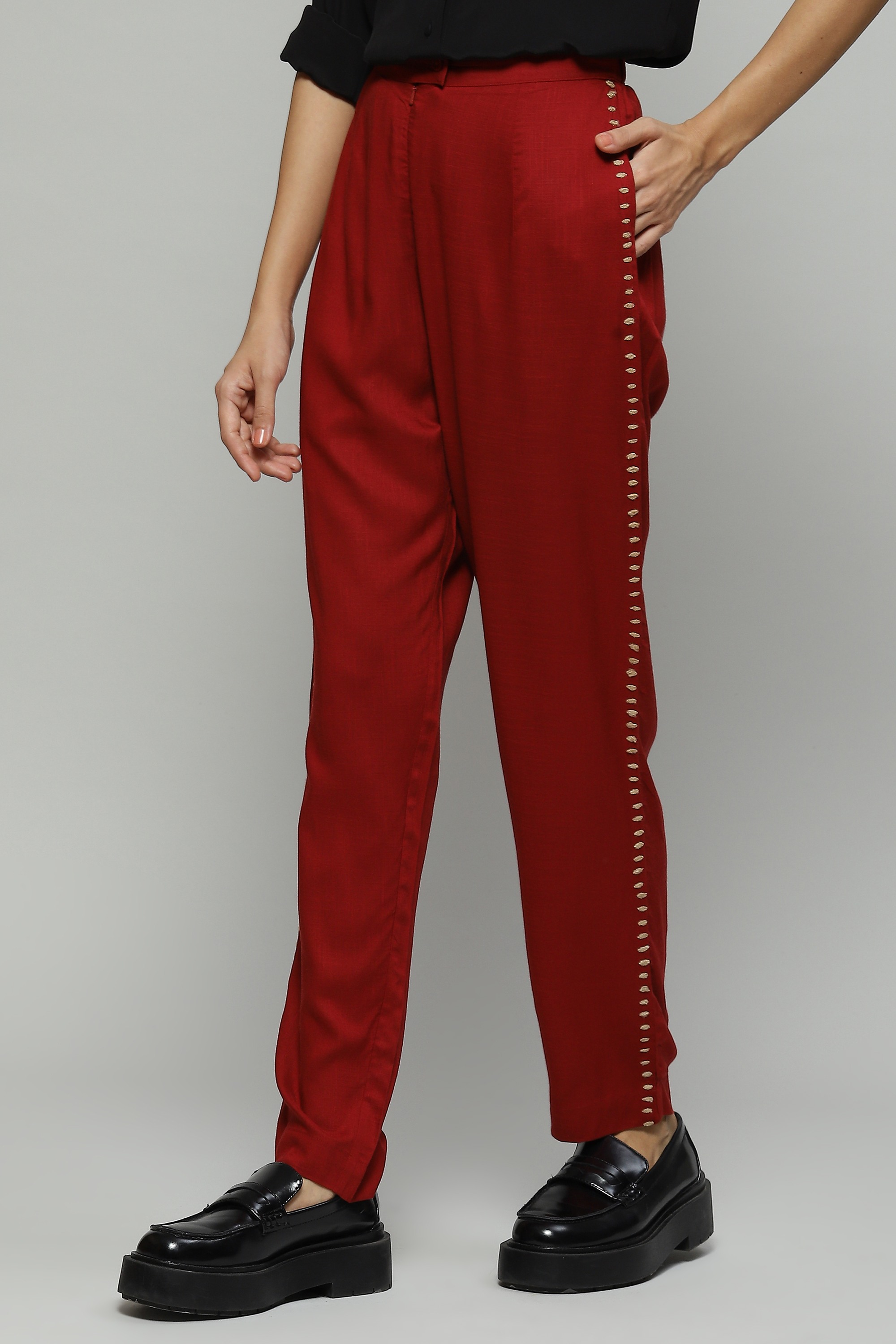 Tussar Silk Embroidered Pant