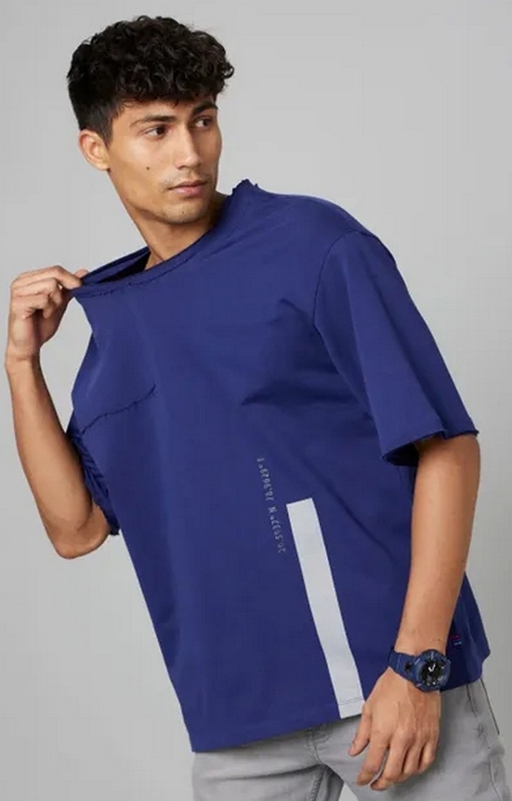 FORCE IX | Men's Ocean Cavern Cotton Solid T-Shirt