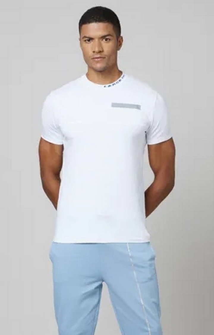 FORCE IX | Men's White Cotton Solid T-Shirt
