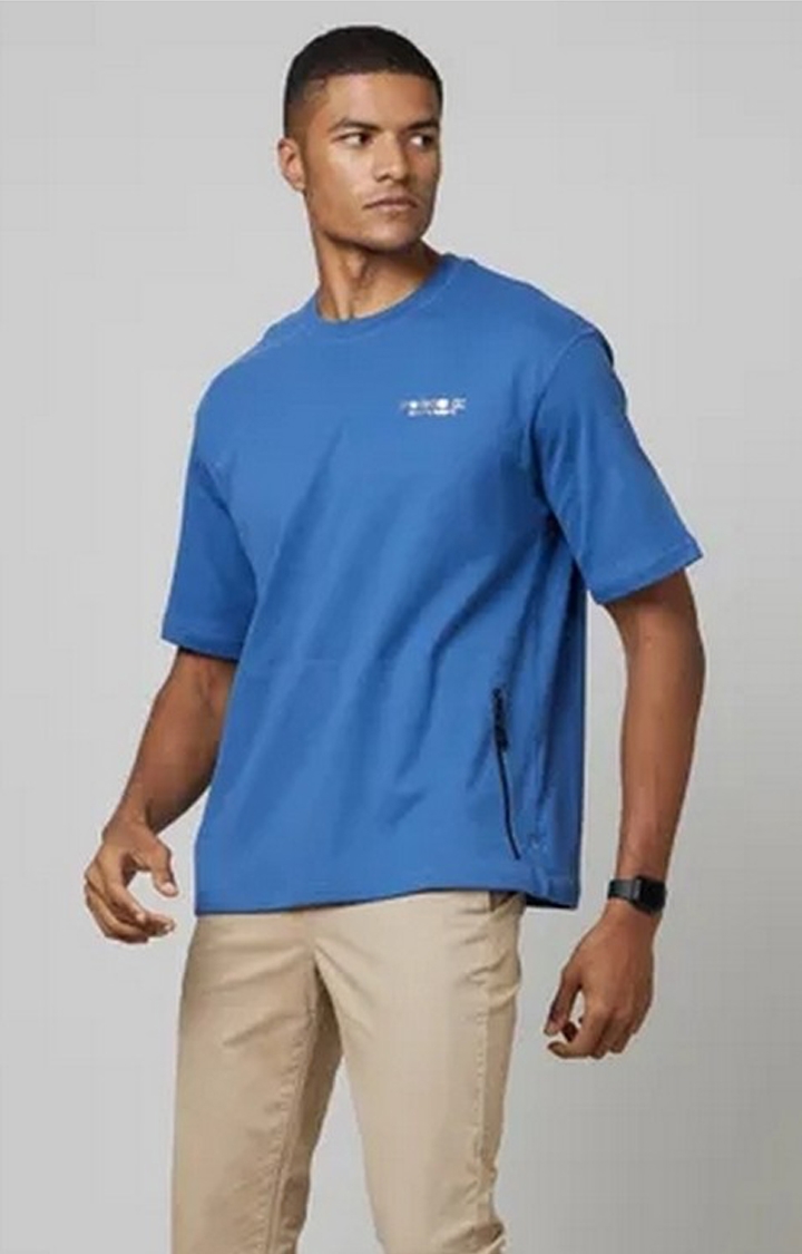 FORCE IX | Men's Dark Blue Cotton Solid T-Shirt