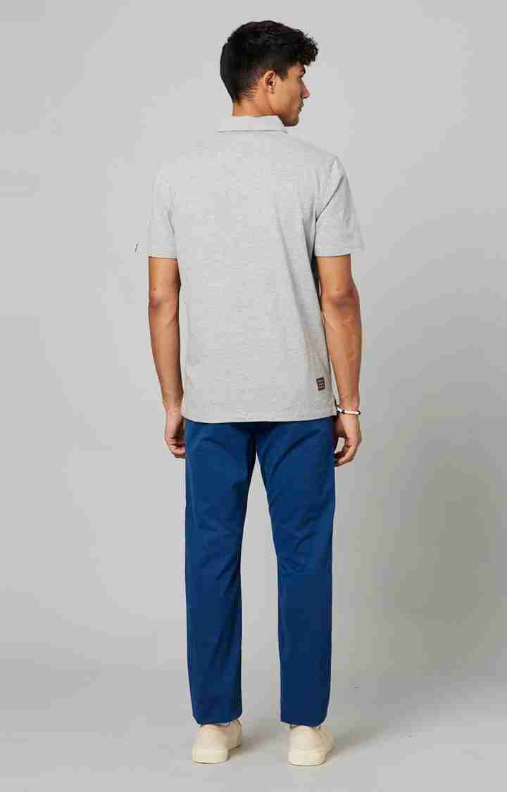 Men's Dazzling Blue Lycra Chinos