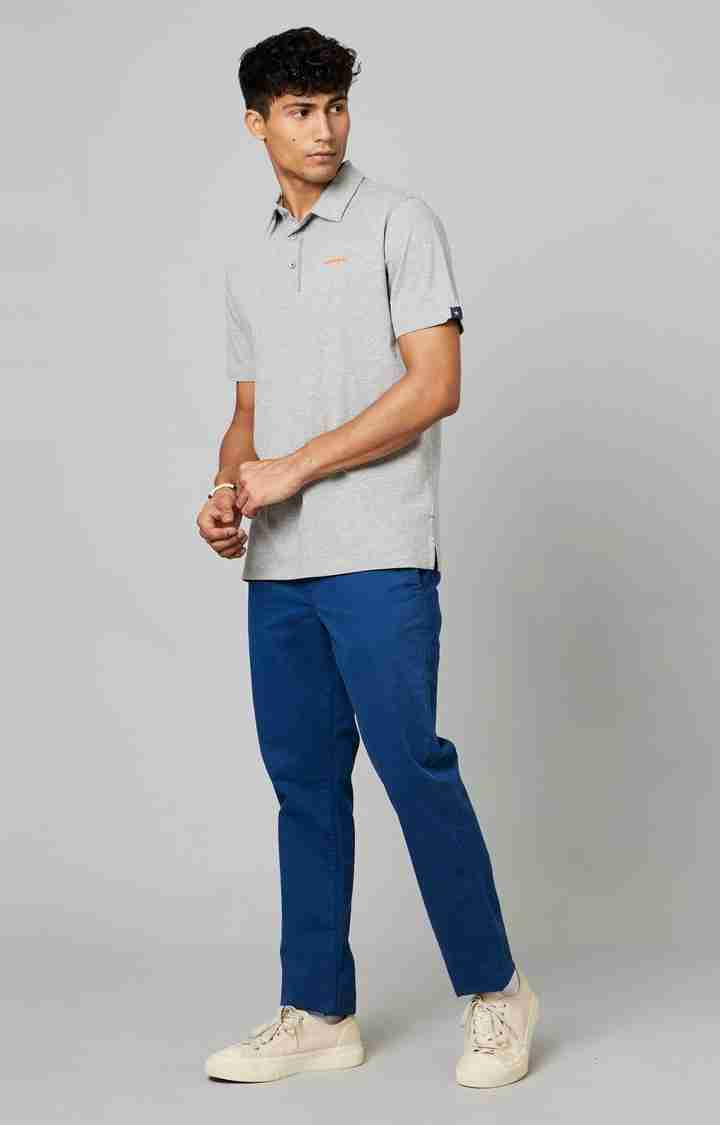 Men's Dazzling Blue Lycra Chinos