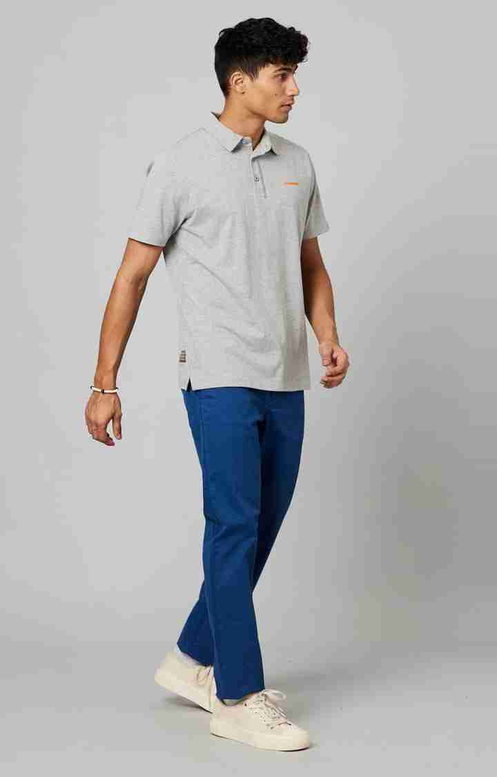 Men's Dazzling Blue Lycra Chinos