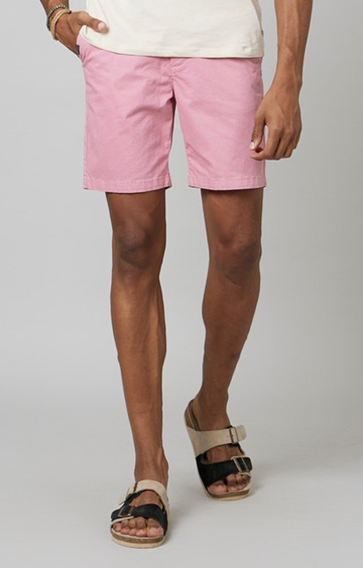 Men's Pink Cotton Shorts