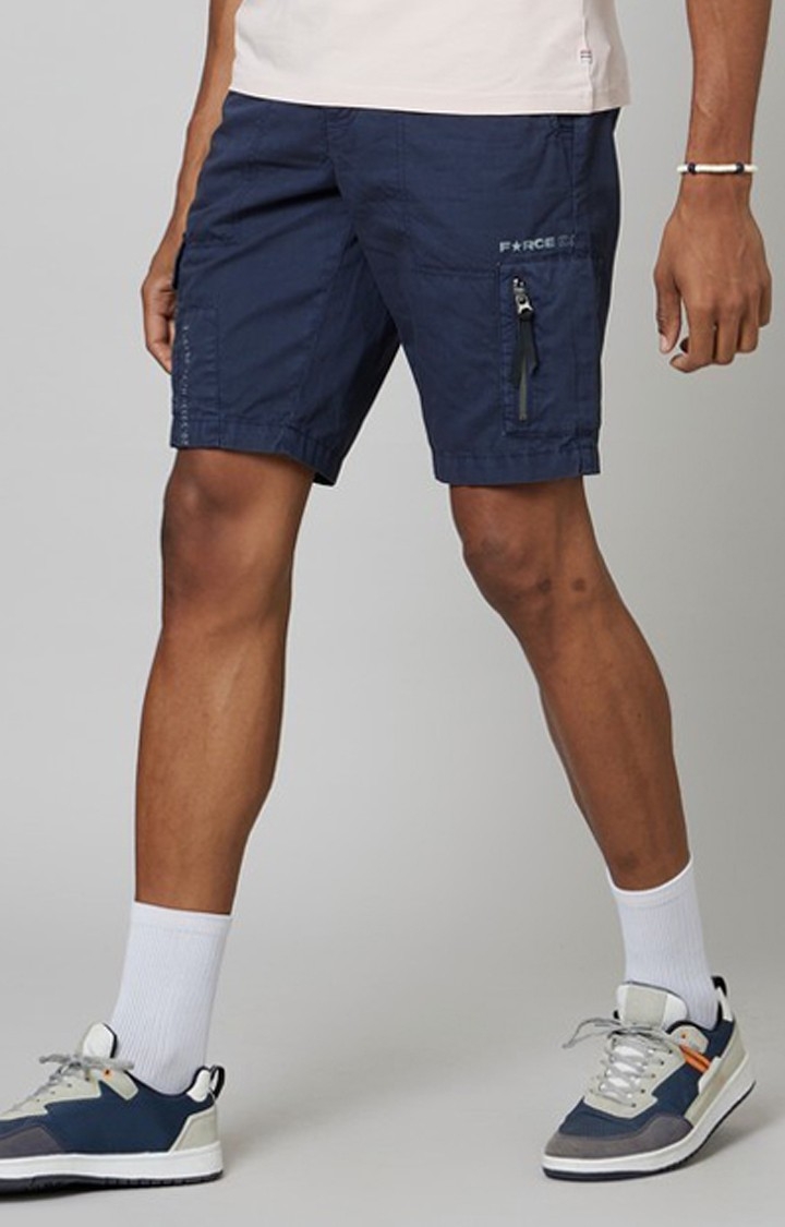 FORCE IX | Men's Navy Blue Cotton Shorts