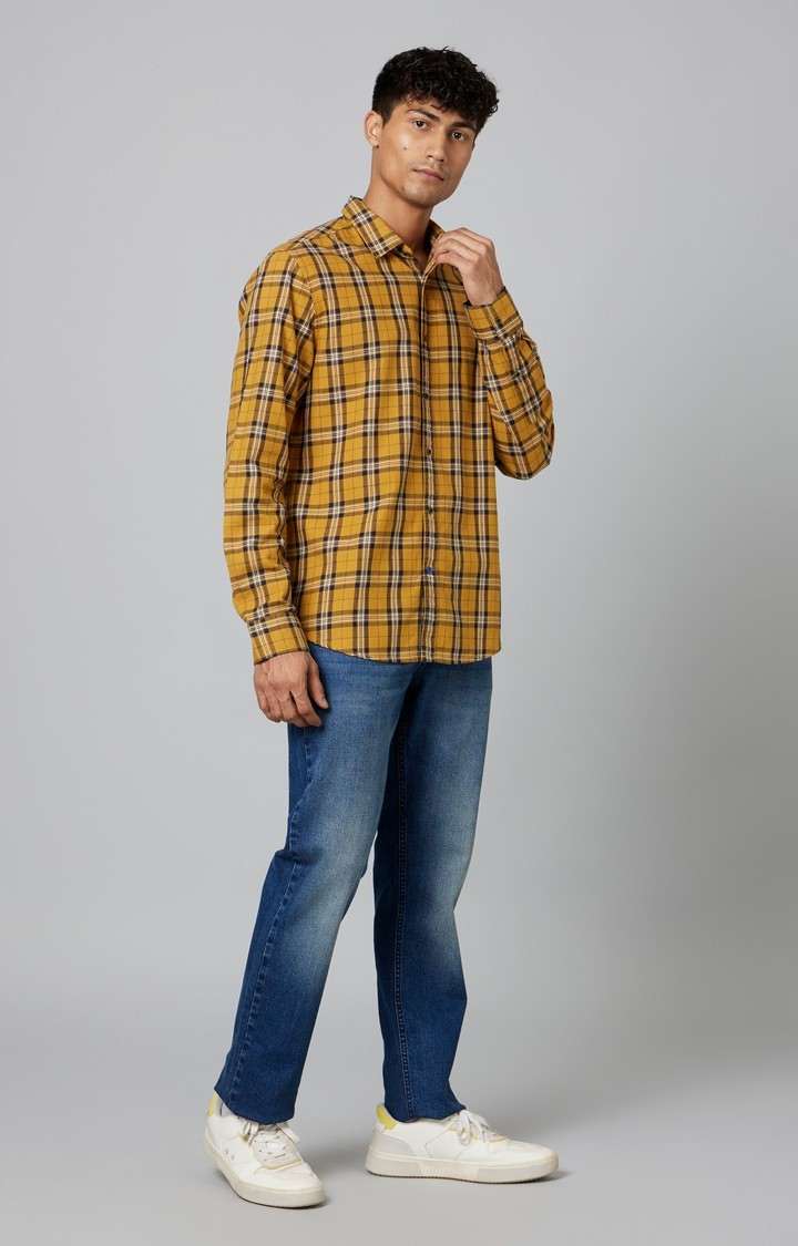 Men's Mid Indigo Cotton Regular Jeans