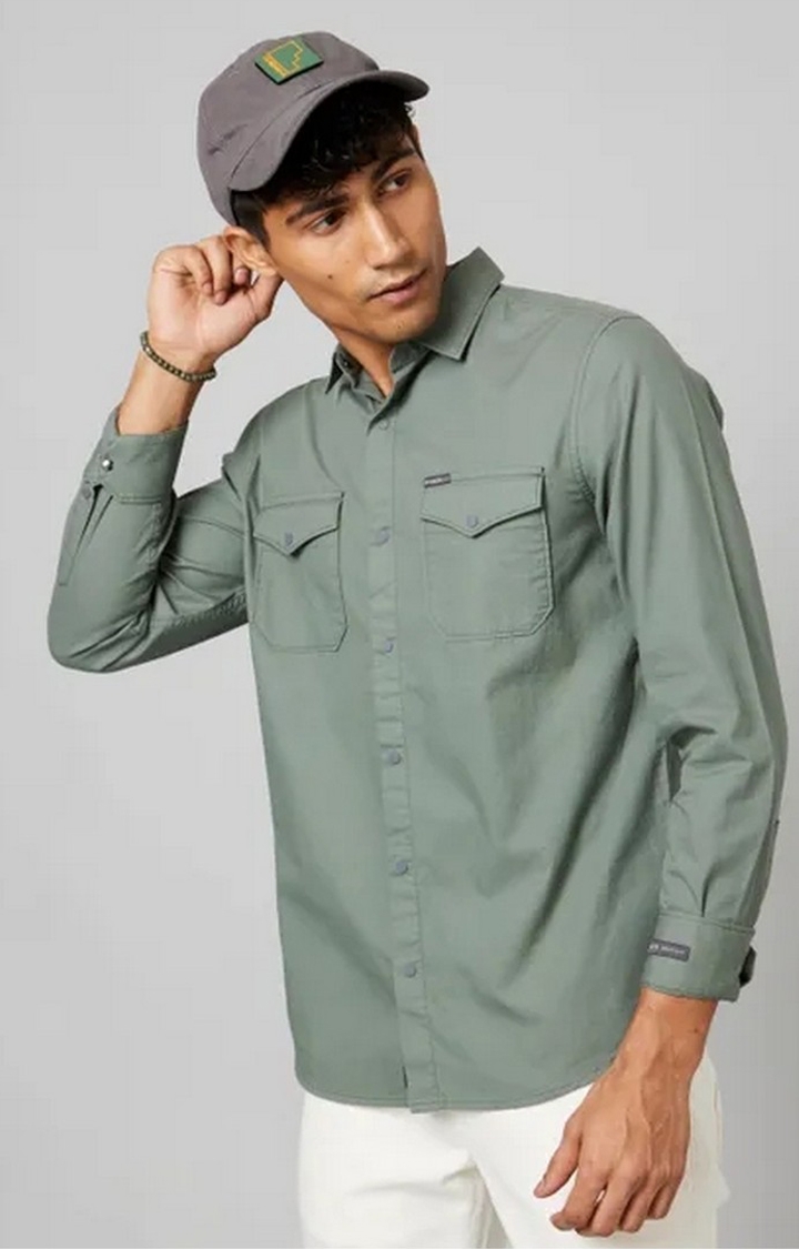 FORCE IX | Men's Pista Cotton Solid Casual Shirt