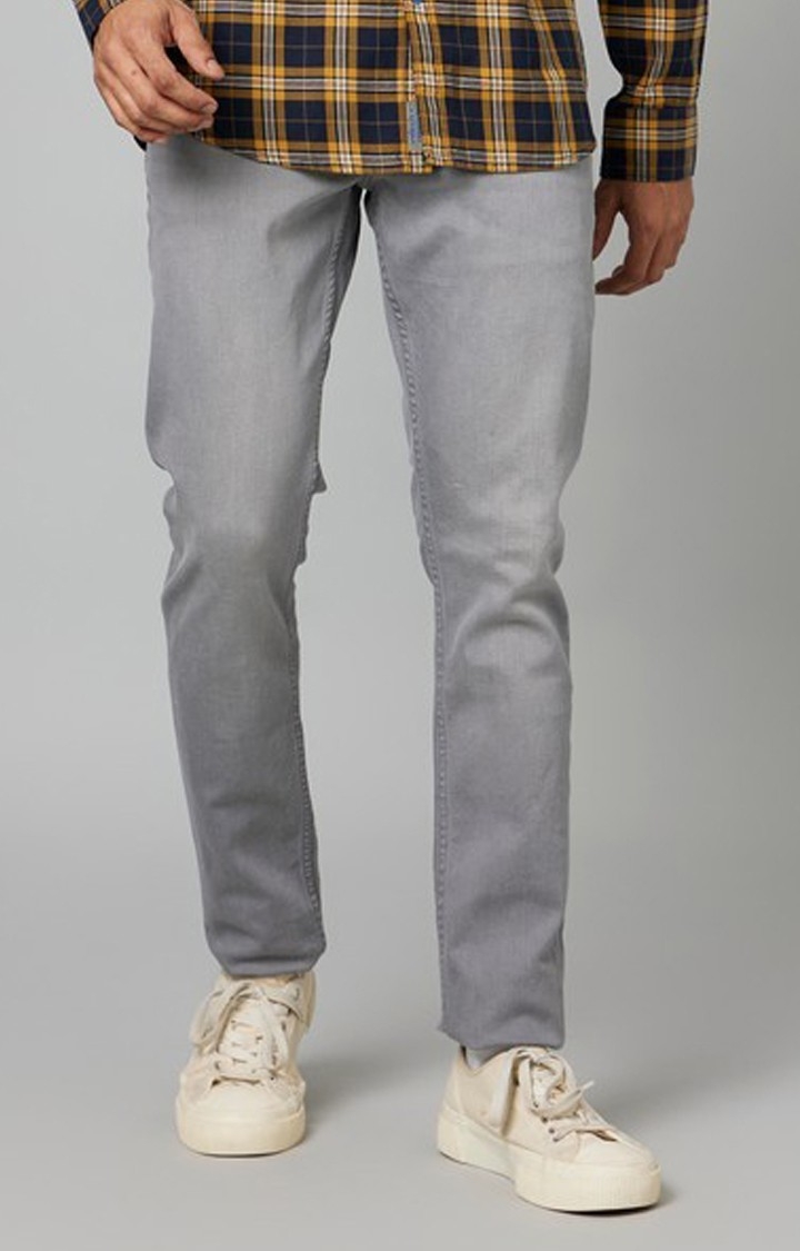 FORCE IX | Men's Light Grey Cotton Regular Jeans