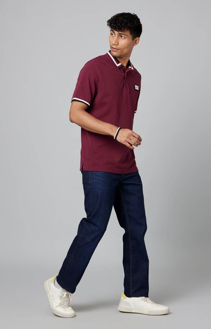 Men's Dark Blue Cotton Regular Jeans