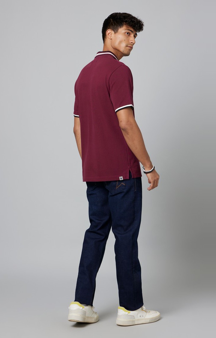 Men's Dark Blue Cotton Regular Jeans