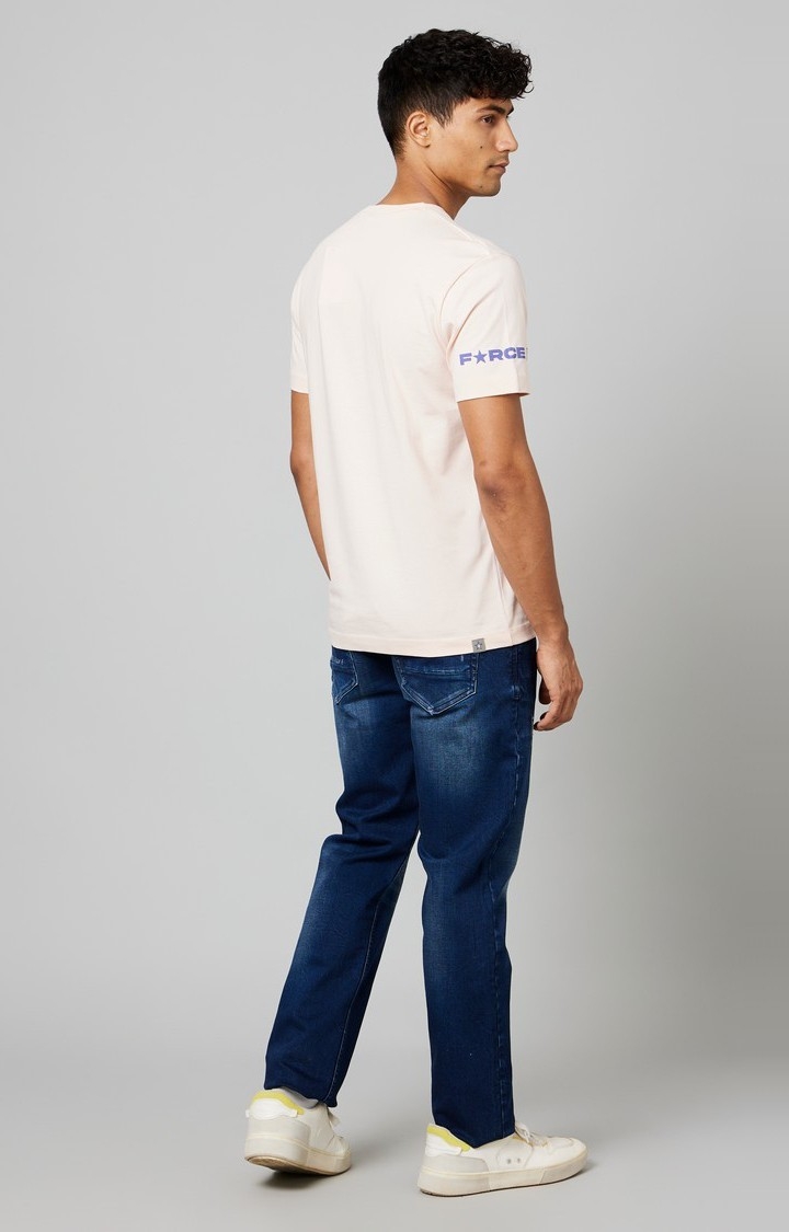Men's Navy Blue Cotton Regular Jeans