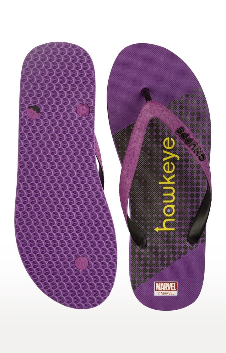 Men's Purple Marvel Hawkeye Natural Rubber Slippers