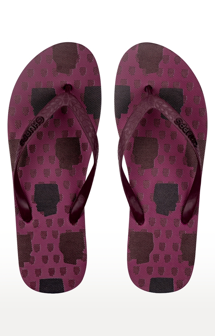 Men's Purple Indian Impressions Face-Off Natural Rubber Slippers