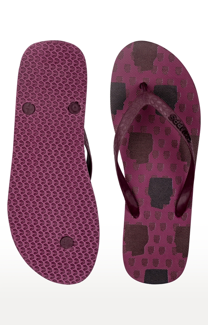 Men's Purple Indian Impressions Face-Off Natural Rubber Slippers