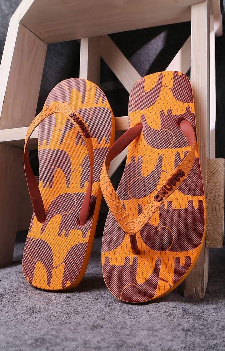 Chupps | Men's Orange Indian Impressions Haathi Natural Rubber Slippers