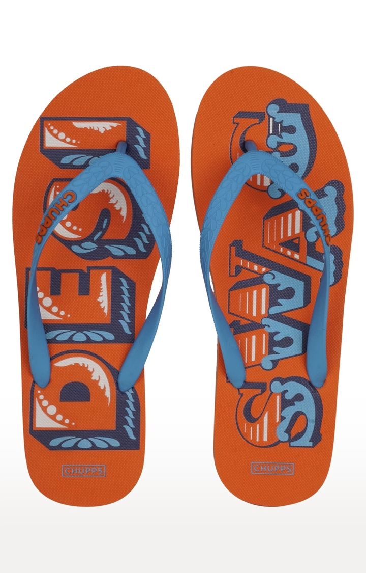 Men's Orange Hork Ok Please Natural Rubber Slippers