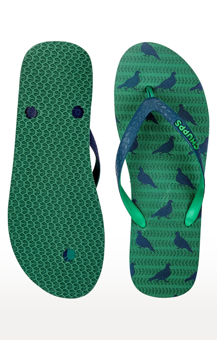 Men's Green Indian Impressions Kabootar Natural Rubber Slippers