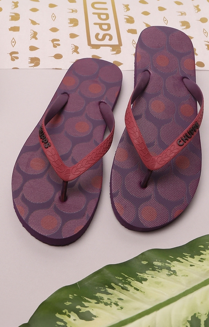 Chupps | Men's Purple & Red Indian Impressions Onion Natural Rubber Slippers