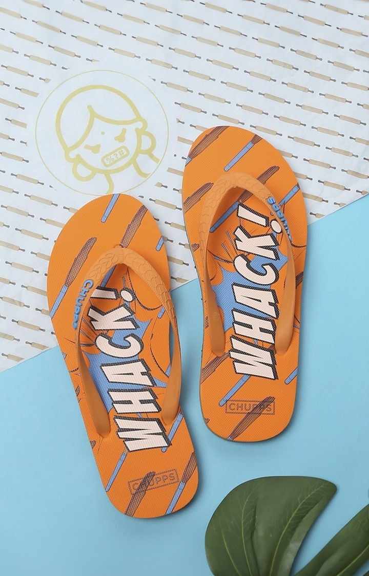 Men's Orange Mummy Ka Pyaar Natural Rubber Slippers