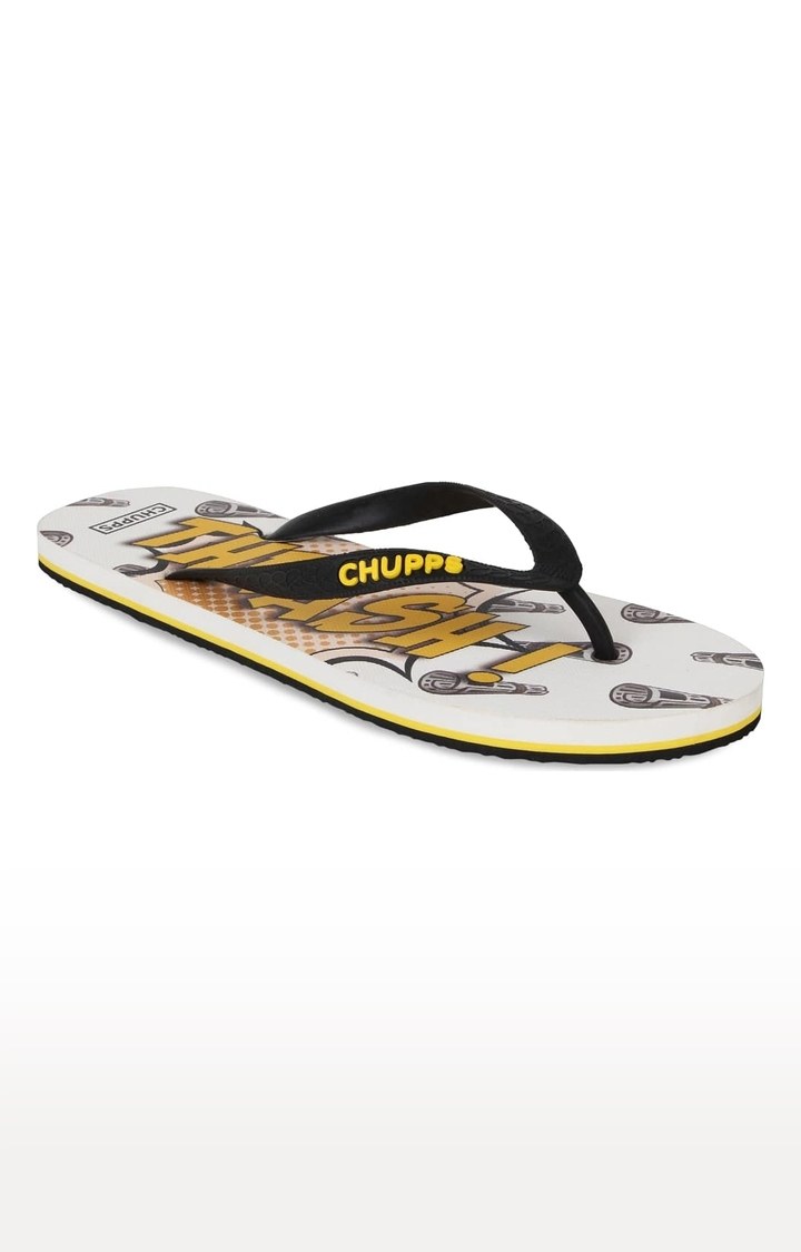 Men's White Mummy Ka Pyaar Natural Rubber Slippers