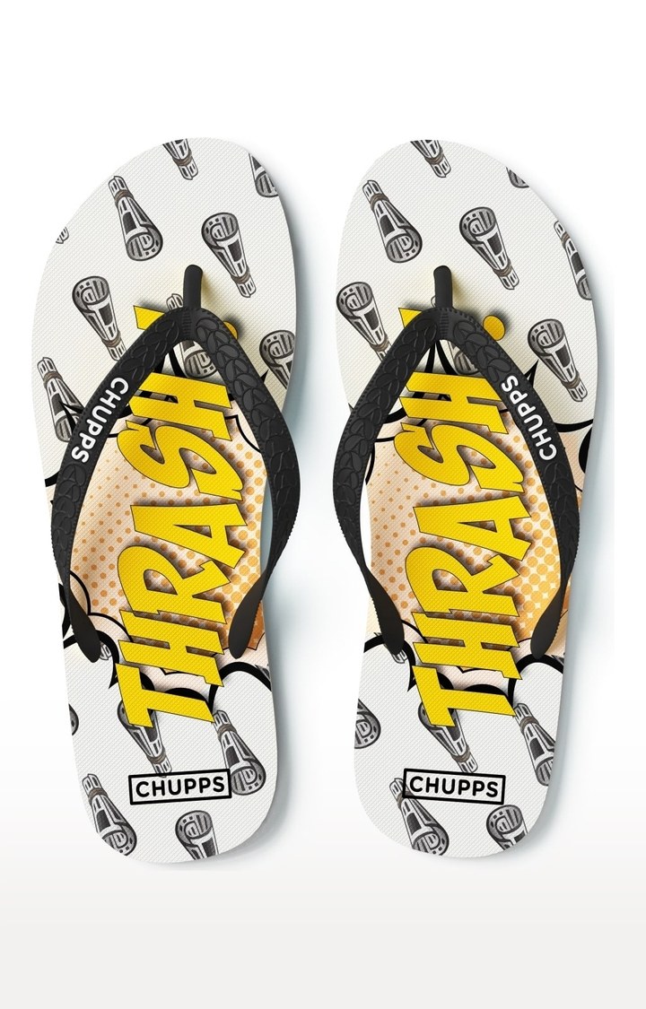 Men's White Mummy Ka Pyaar Natural Rubber Slippers