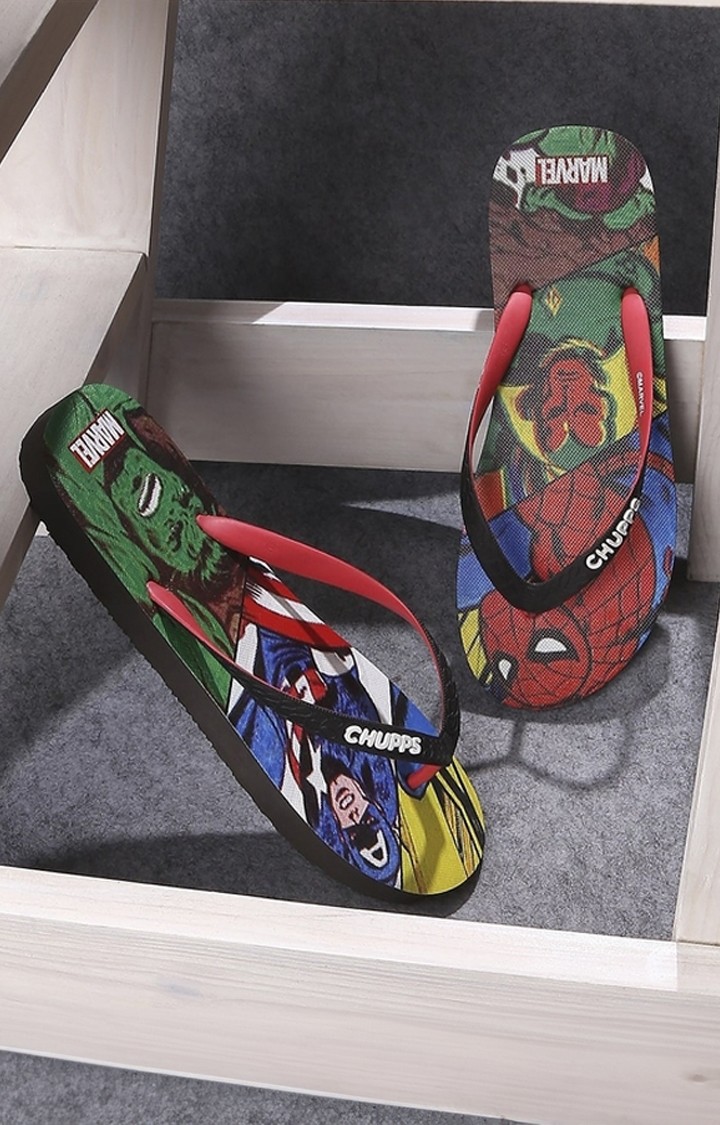 Women's Multicolor Marvel Vintage Natural Rubber Slippers